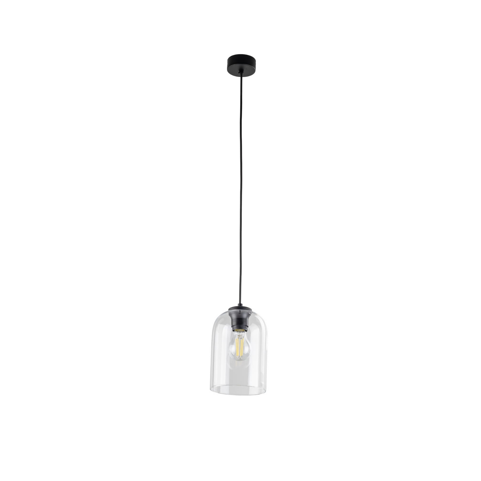 Lampa wisząca nowoczesna elegancka loft industrialna klosz szklany transparentna czarna TK Lighting Molly 10300 1x15W E27