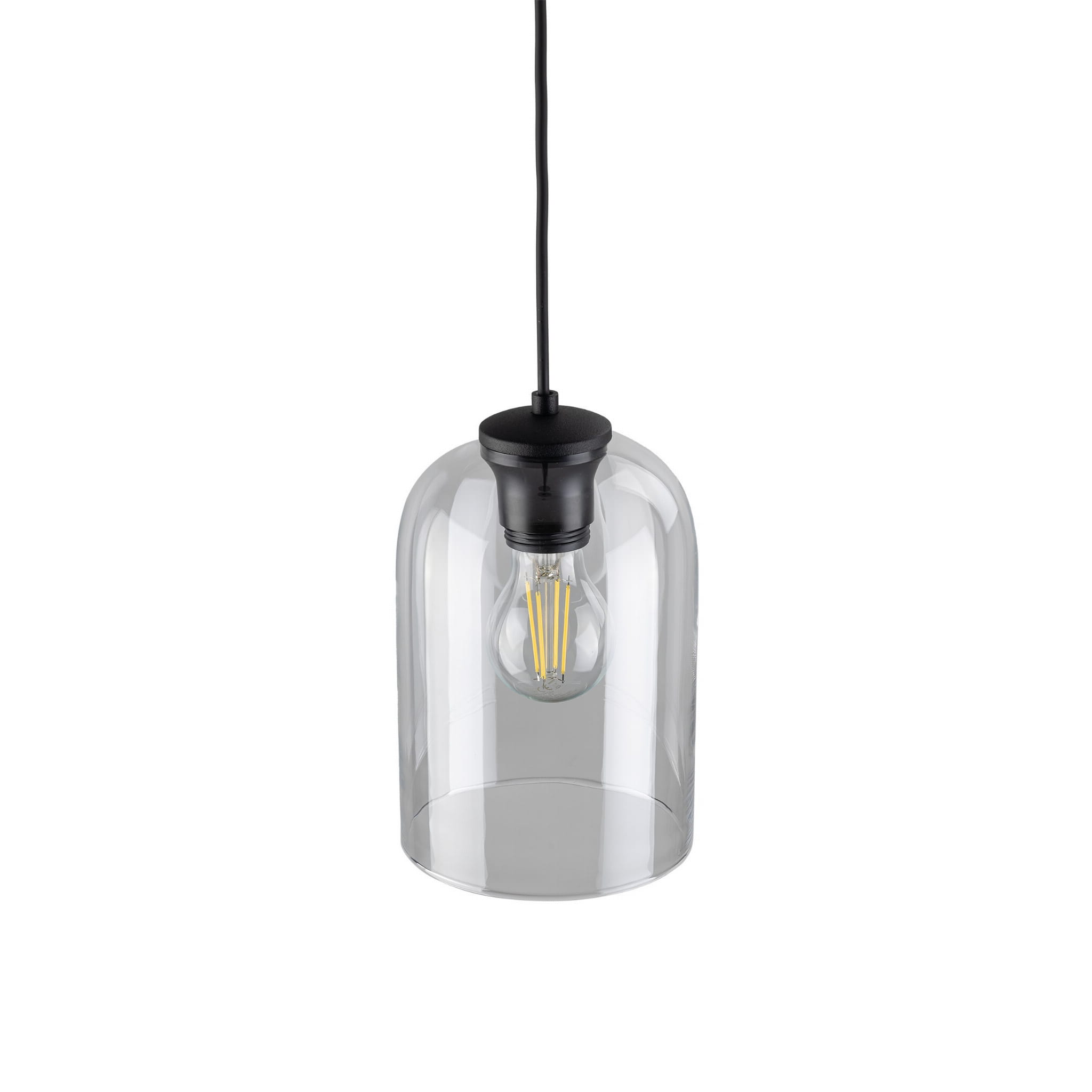 Lampa wisząca nowoczesna elegancka loft industrialna klosz szklany transparentna czarna TK Lighting Molly 10300 1x15W E27