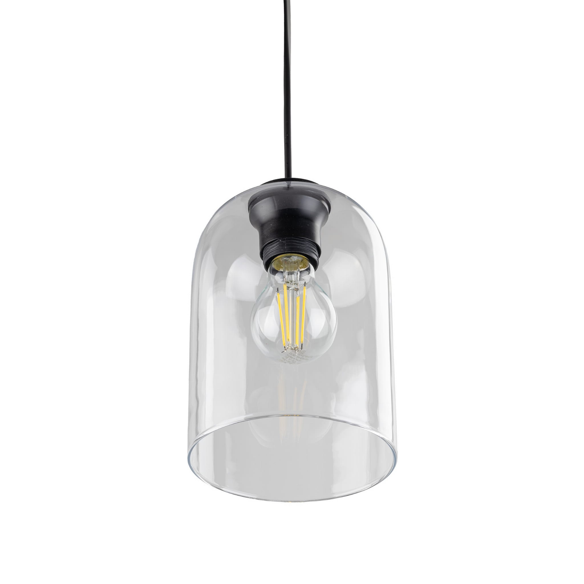 Lampa wisząca nowoczesna elegancka loft industrialna klosz szklany transparentna czarna TK Lighting Molly 10300 1x15W E27