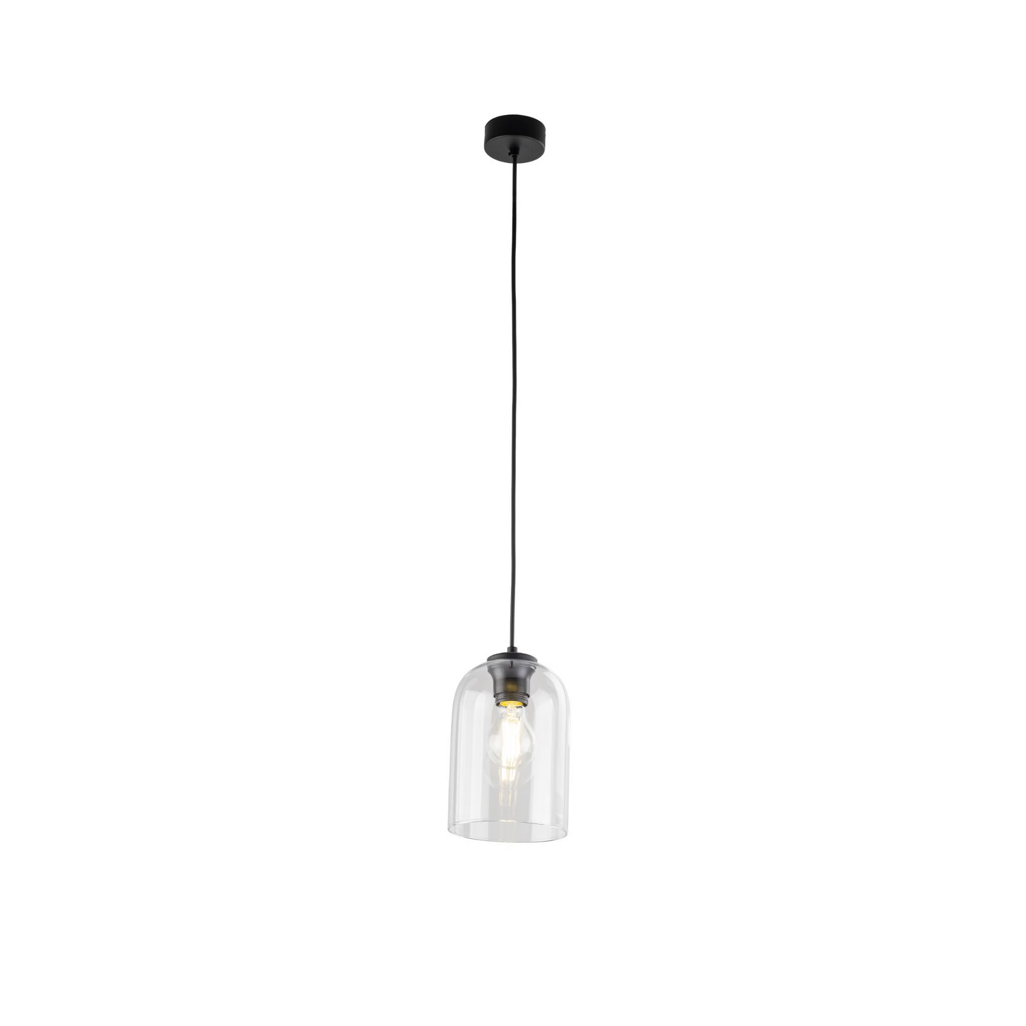 Lampa wisząca nowoczesna elegancka loft industrialna klosz szklany transparentna czarna TK Lighting Molly 10300 1x15W E27