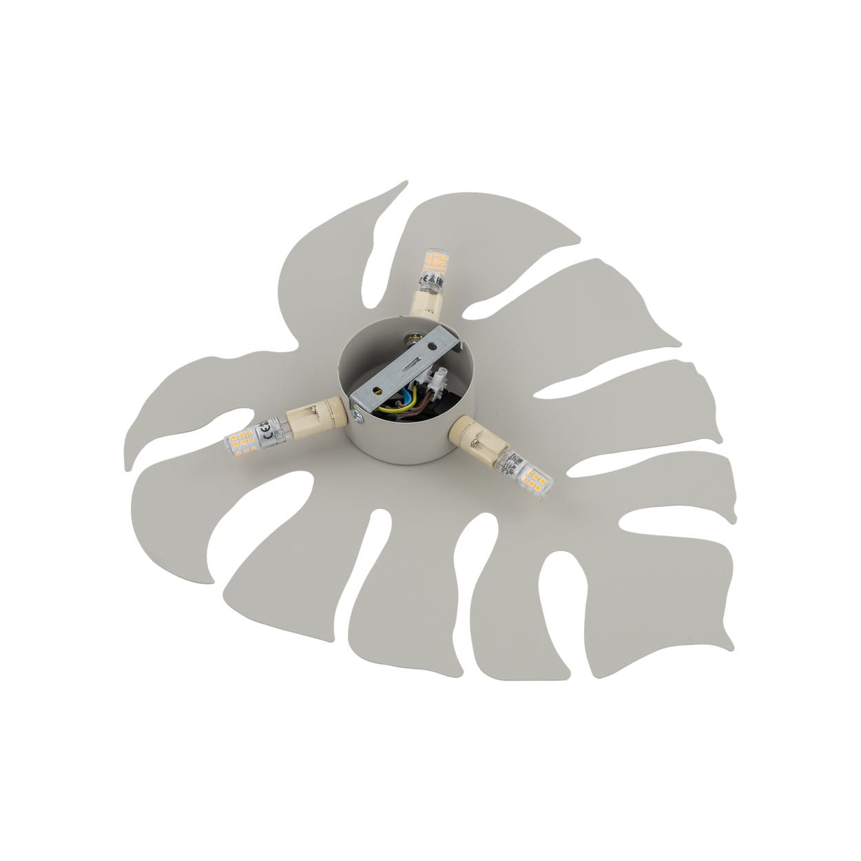 Kinkiet ścienny do salonu sypialni metalowy liść beżowy TK Lighting Monstera 5946 3x6W G9