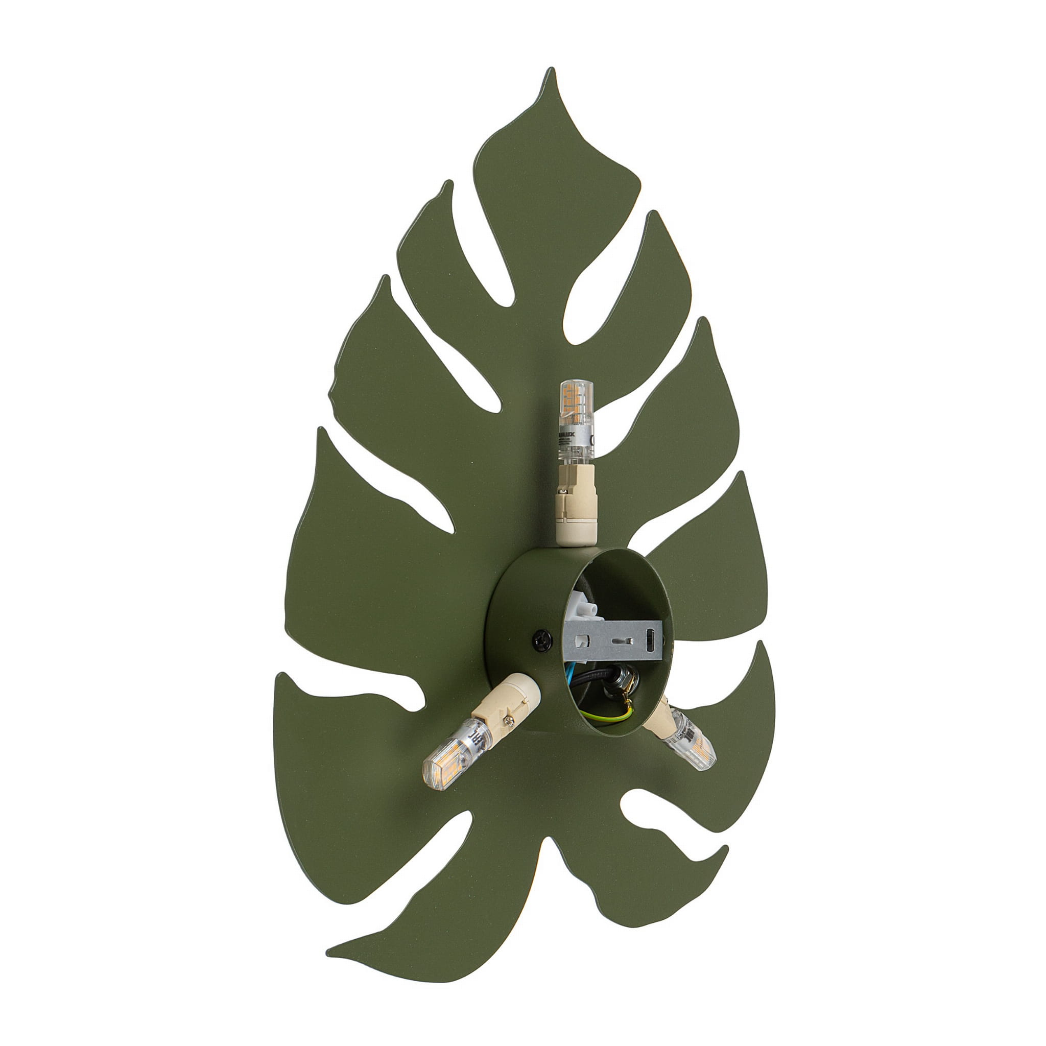 Kinkiet ścienny do salonu sypialni metalowy liść Tk Lighting Monstera 4668 3x6W G9 zielony