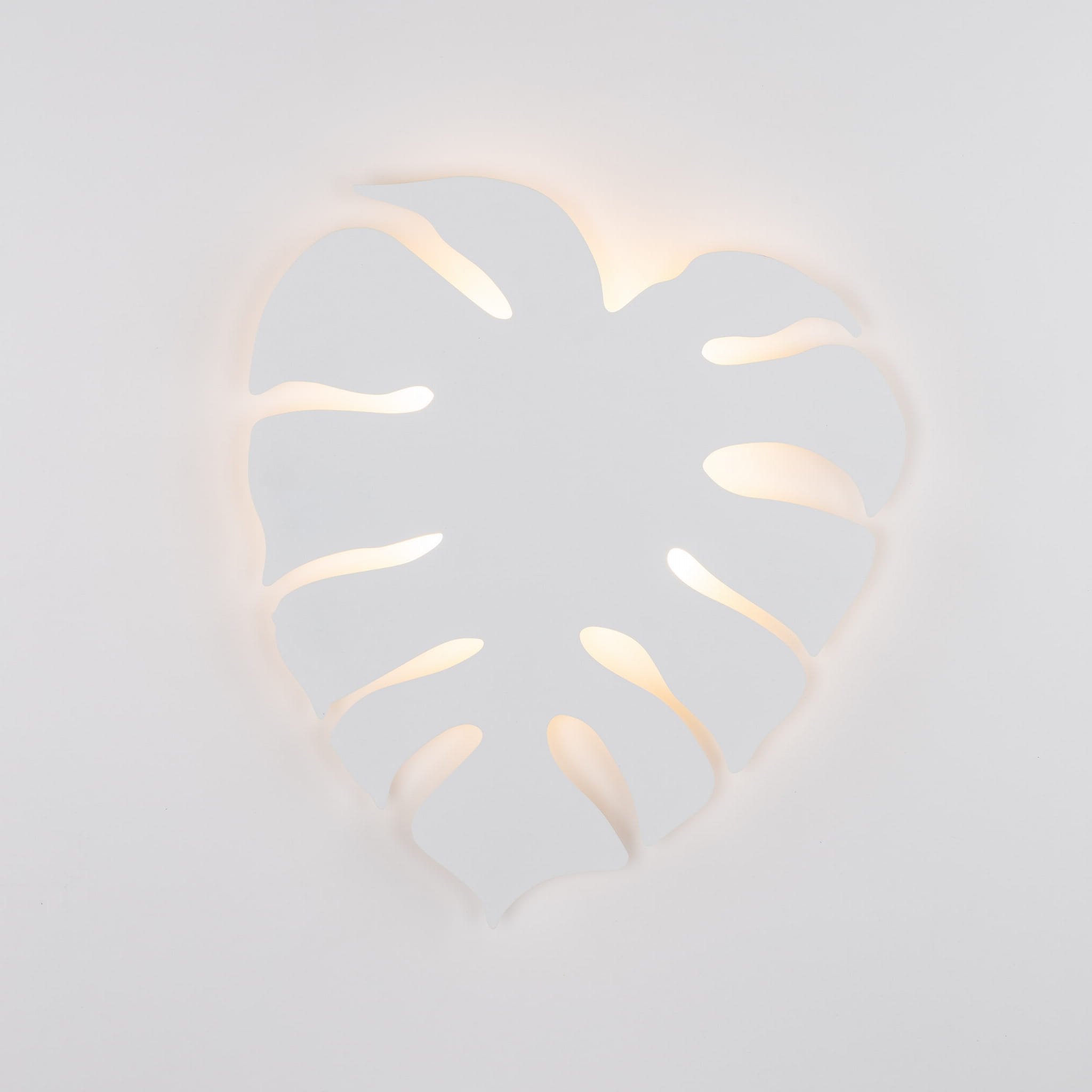 Kinkiet ścienny do salonu sypialni metalowy liść biały TK Lighting Monstera 5915 4x6W G9