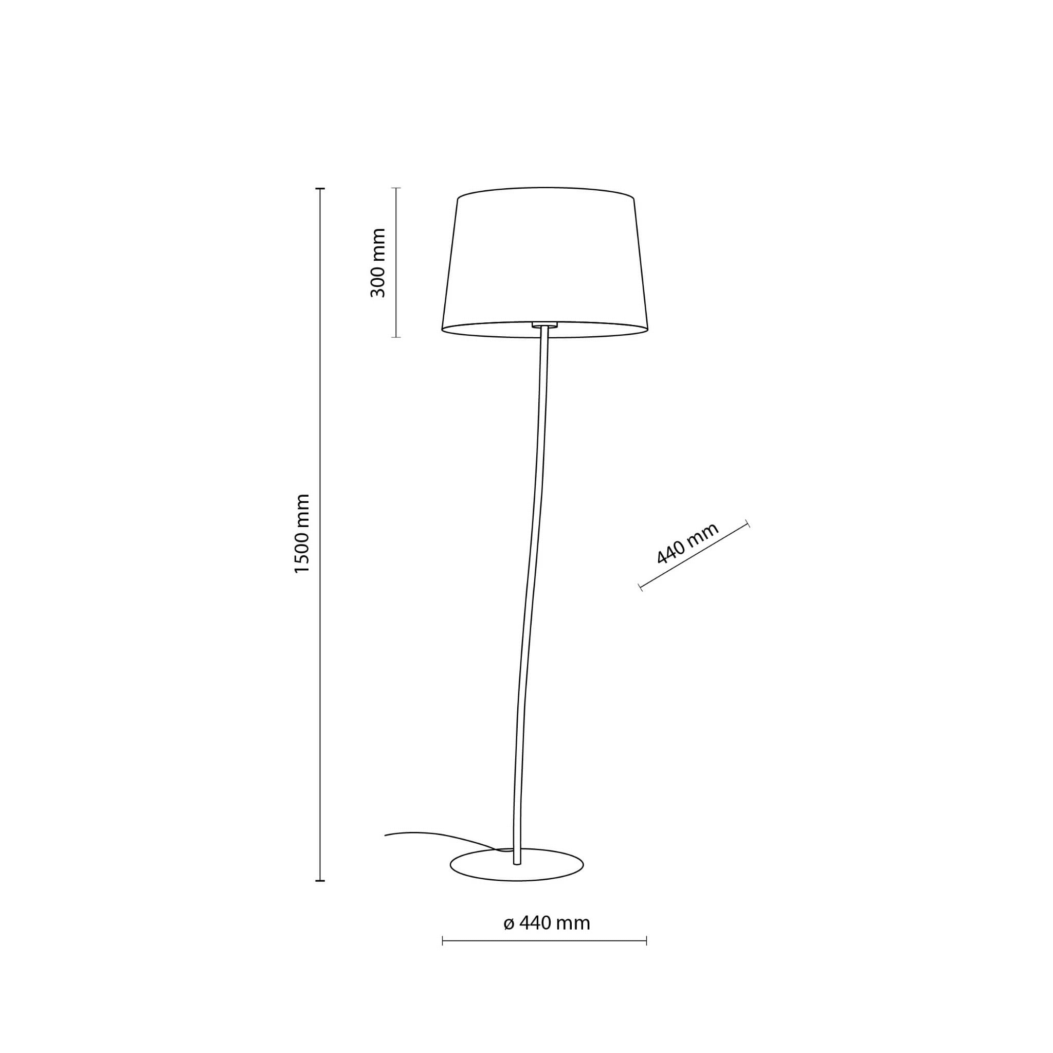 Lampa podłogowa nowoczesna boho skandynawska abażur materiałowy pomarańczowa TK Lighting Nicola 6644 1x15W E27
