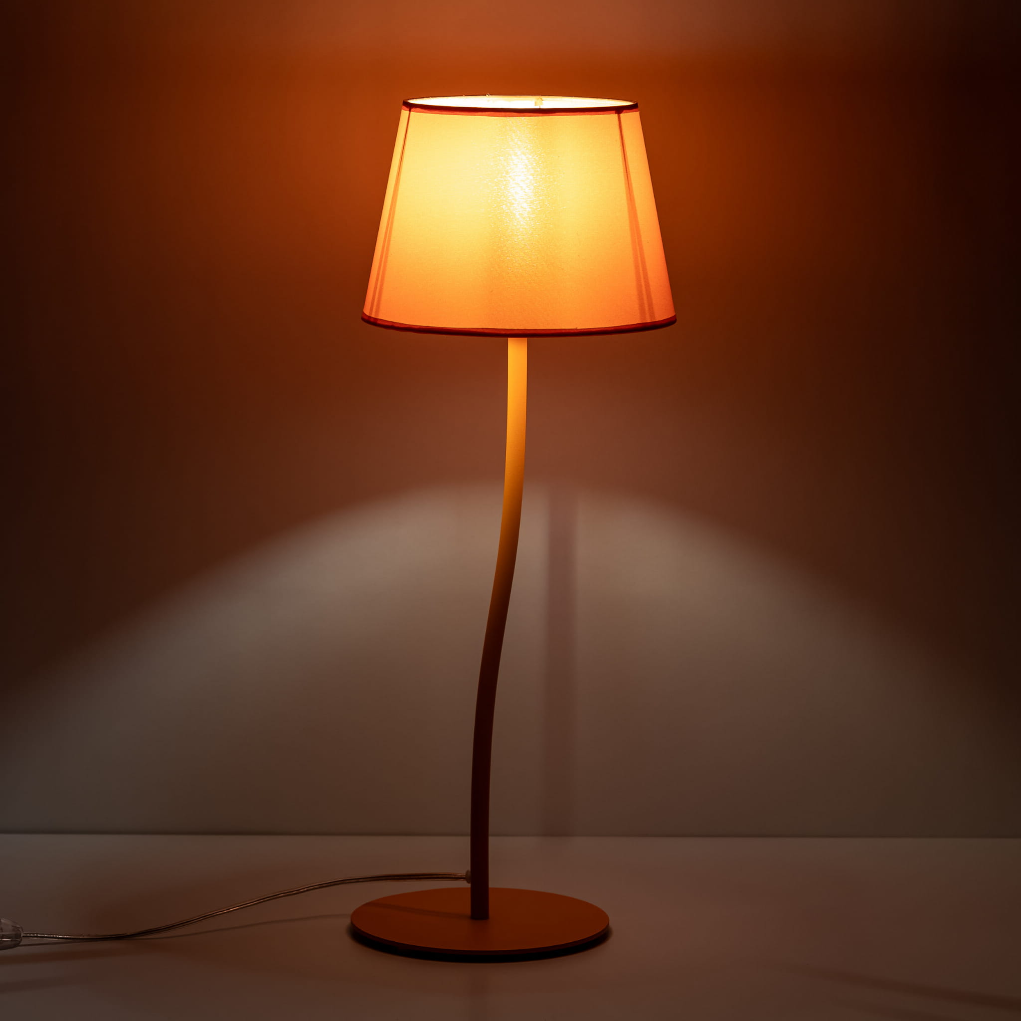Lampka nowoczesna boho skandynawska abażur materiałowy pomarańczowa TK Lighting Nicola 6640 1x15W E27