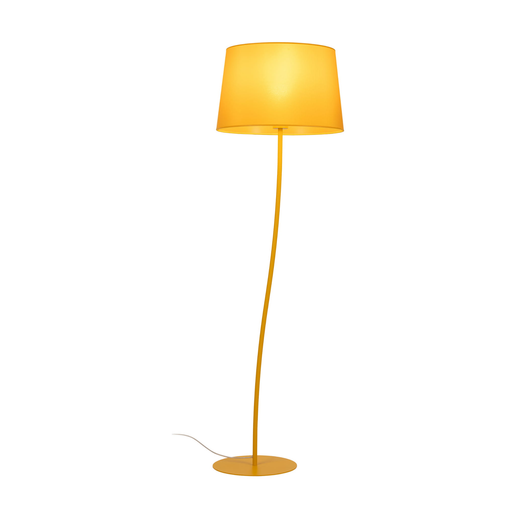 Lampa podłogowa nowoczesna boho skandynawska abażur materiałowy żółta TK Lighting Nicola 6645 1x15W E27