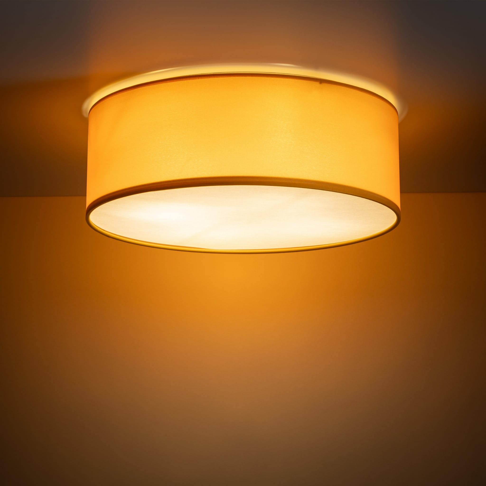 Plafon nowoczesny boho skandynawski abażur materiałowy koło żółty TK Lighting Nicola 10154 4x15W E27