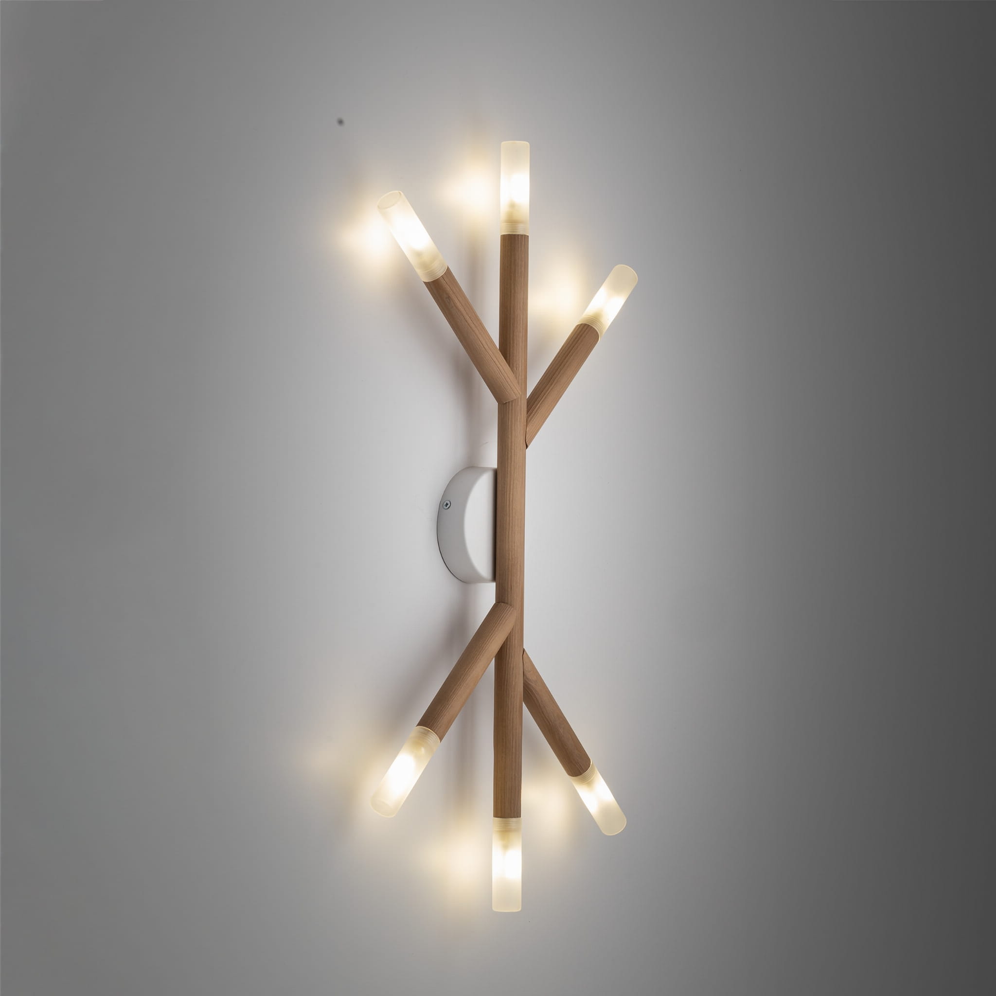 Plafon nowoczesny skandynawski boho drewniany patyk rurka sosna TK Lighting Noble 4525 6x6W G9