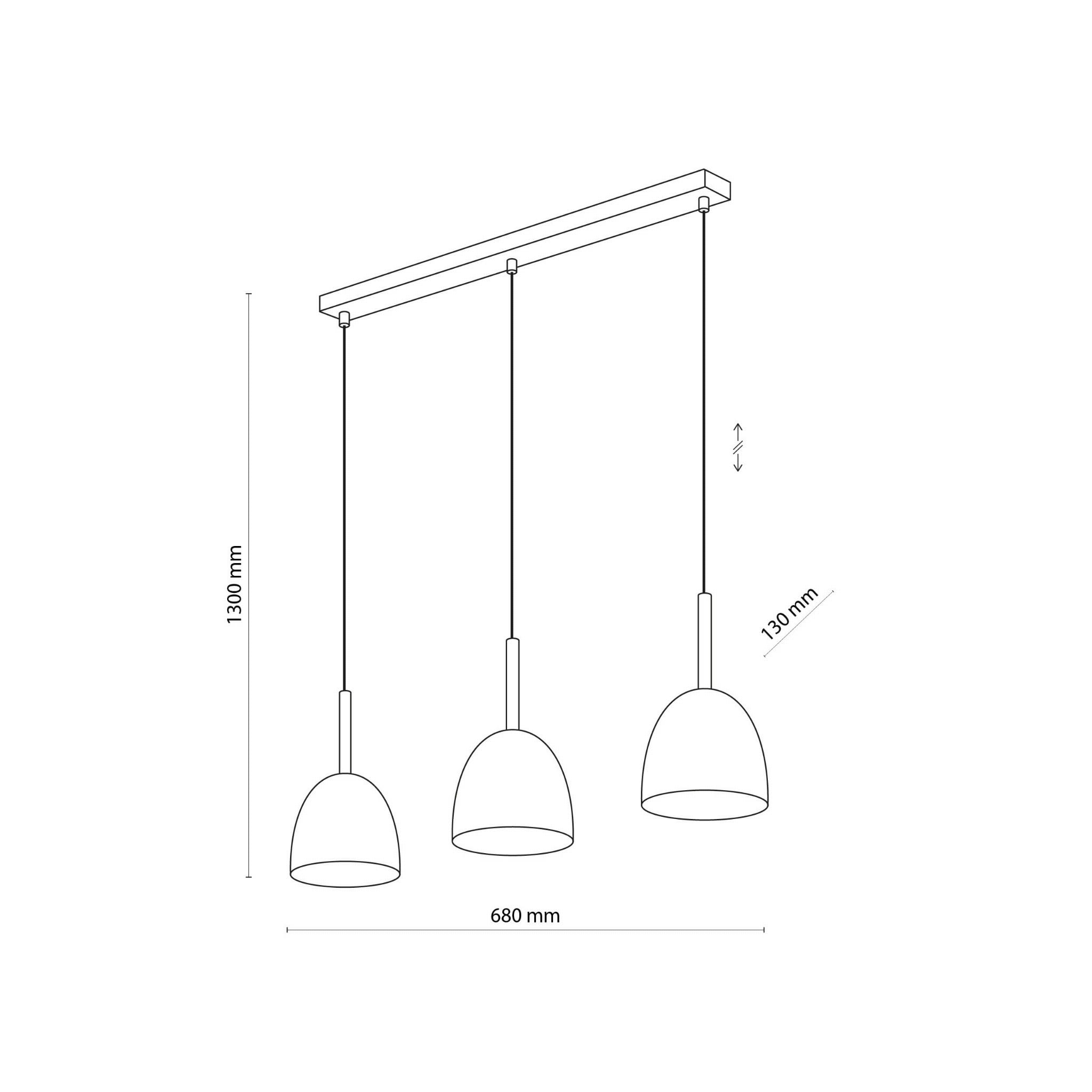 Tk Lighting Nord 4871 lampa wisząca 3x15W E27 czarna drewniana