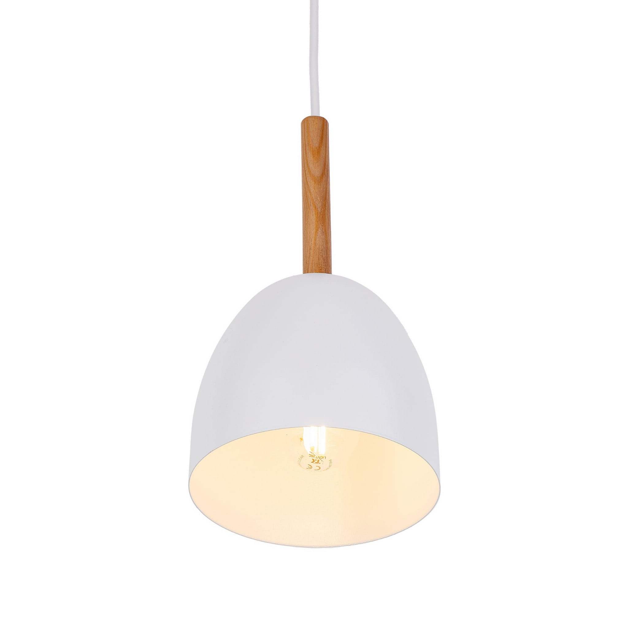 Tk Lighting Nord 4868 lampa wisząca 1x15W E27 biała drewniana