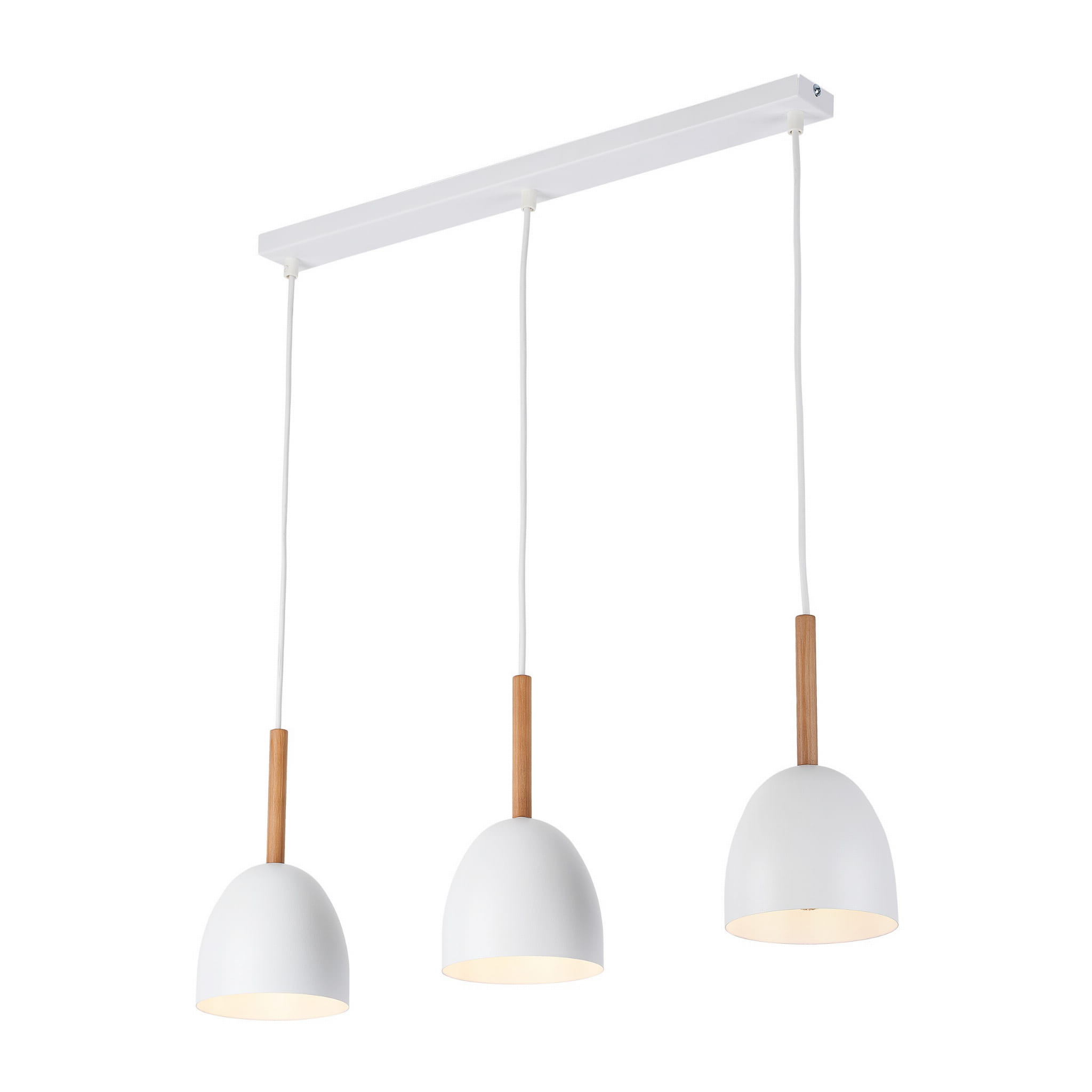 Tk Lighting Nord 4869 lampa wisząca 3x15W E27 biała drewniana