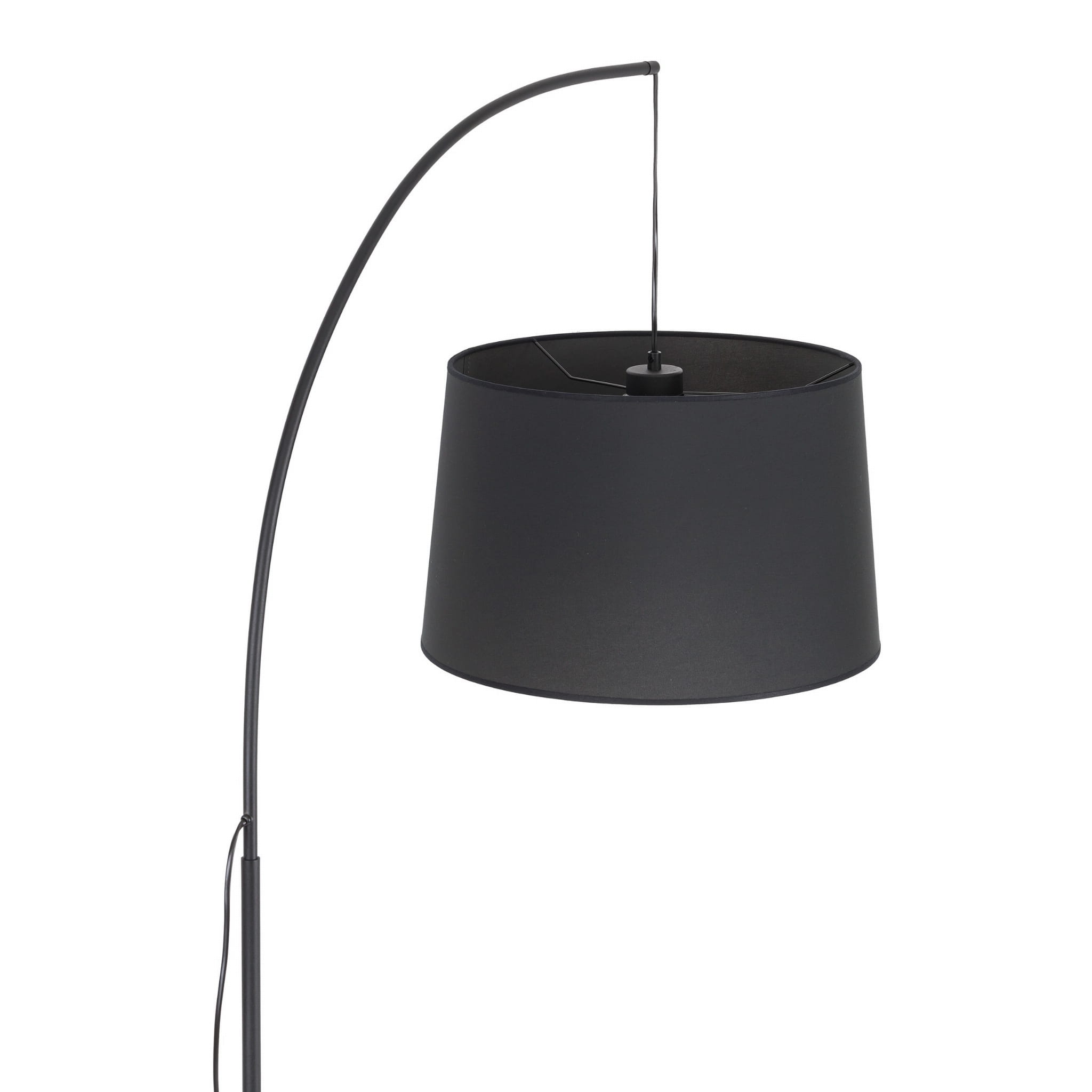 Lampa podłogowa nowoczesna loft łukowa abażur materiałowy czarna TK Lighting Orta 5417 1x15W E27
