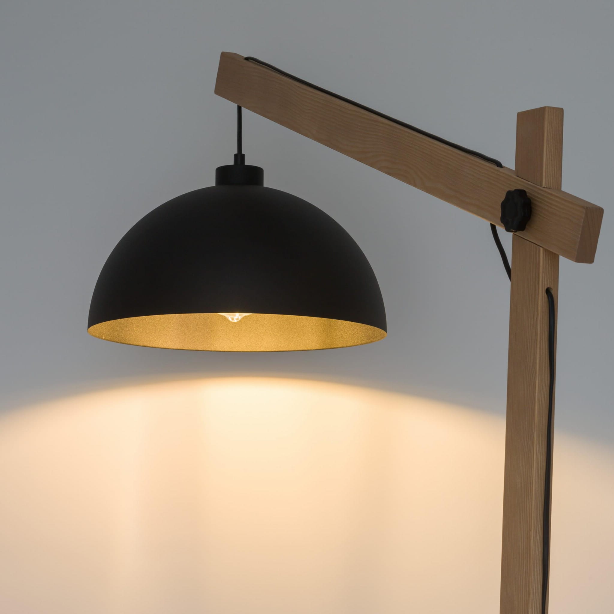Tk Lighting Oslo 5582 lampa stojąca podłogowa 1x15W E27 czarna drewniana