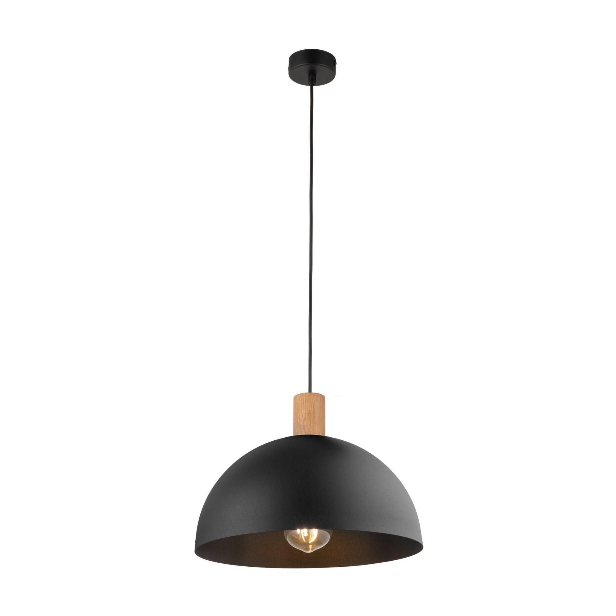 Tk Lighting Oslo 4852 lampa wisząca 1x15W E27 czarna drewniana