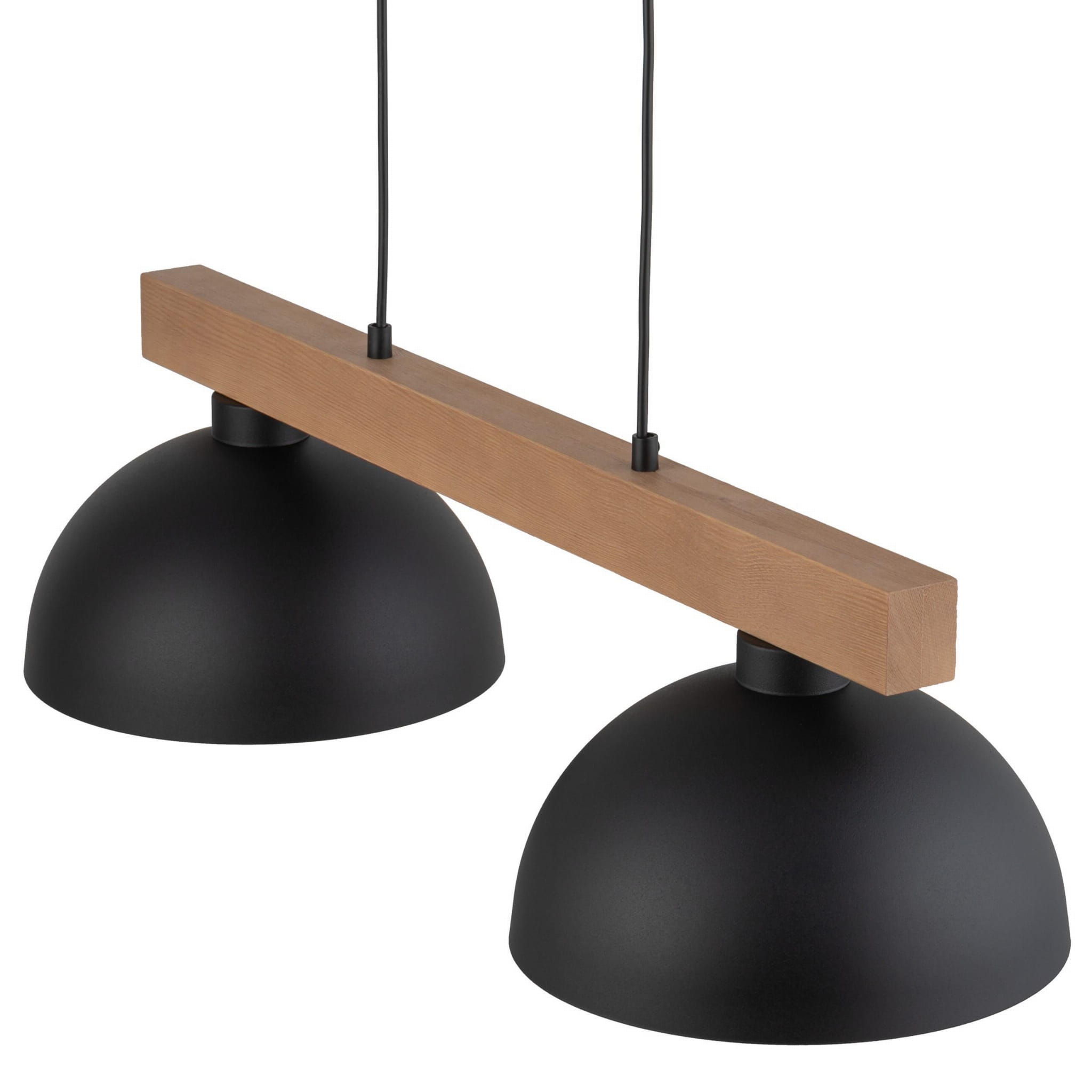 Tk Lighting Oslo 4711 lampa wisząca 2x15W E27 czarna drewniana