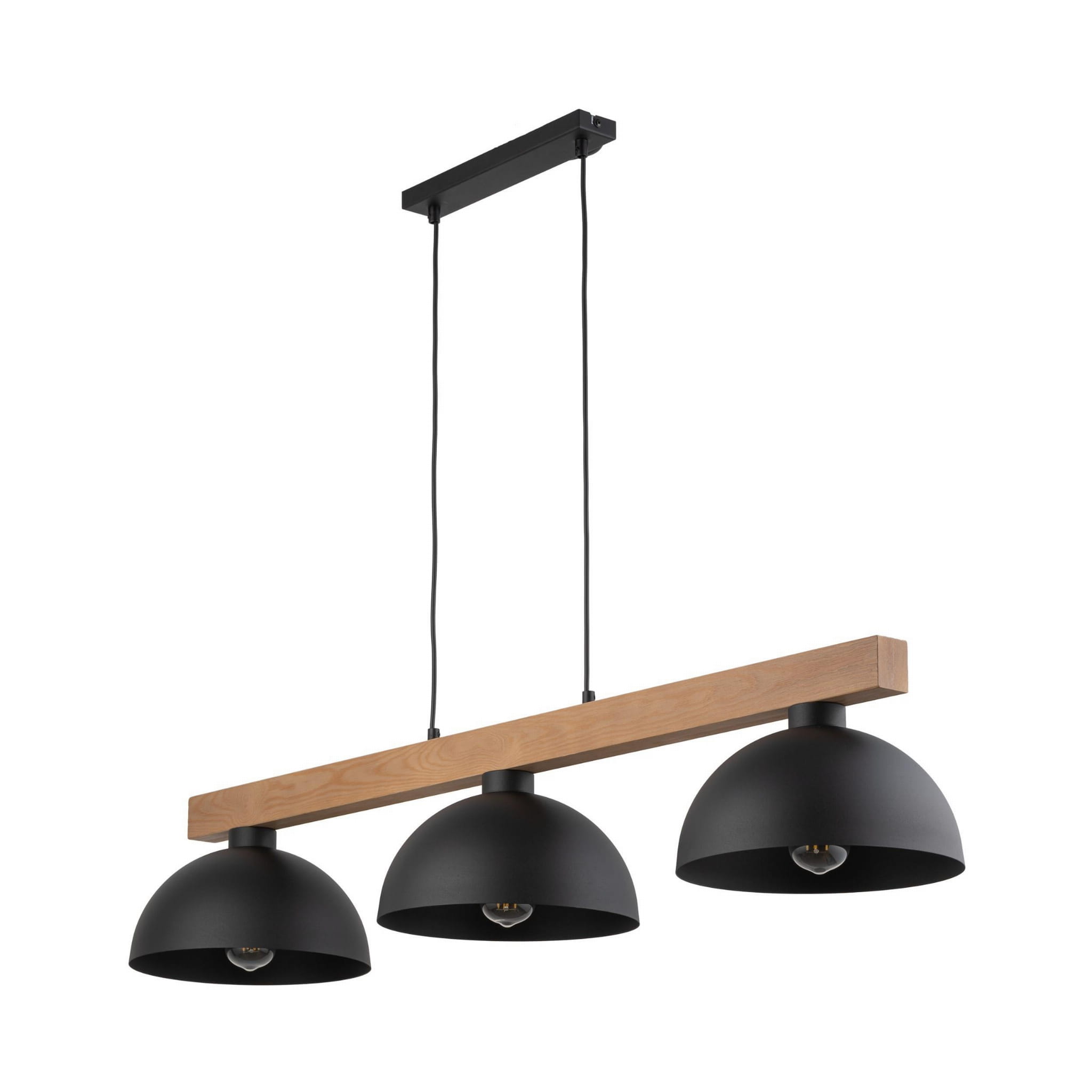 Tk Lighting Oslo 4710 lampa wisząca 3x15W E27 czarna drewniana