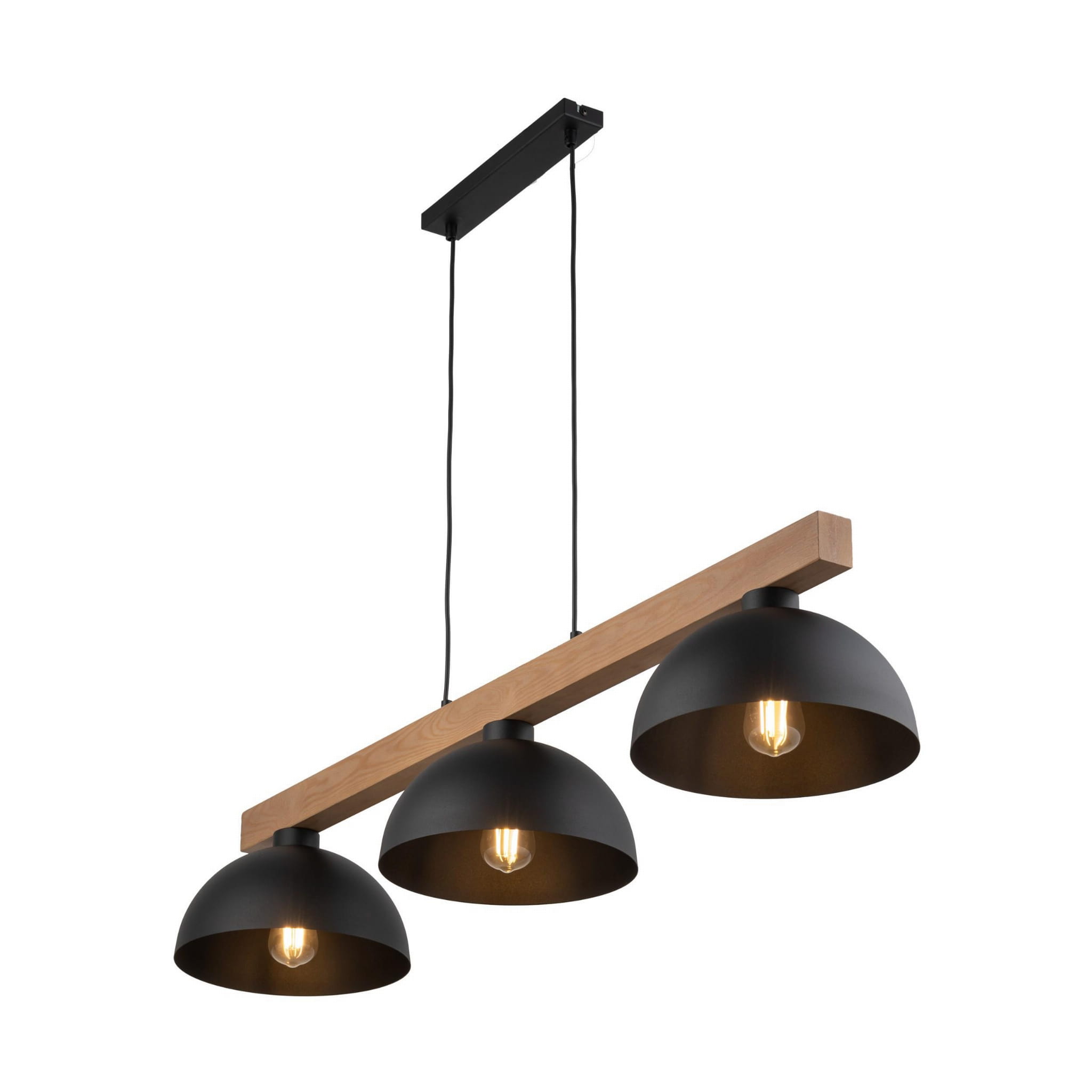 Tk Lighting Oslo 4710 lampa wisząca 3x15W E27 czarna drewniana