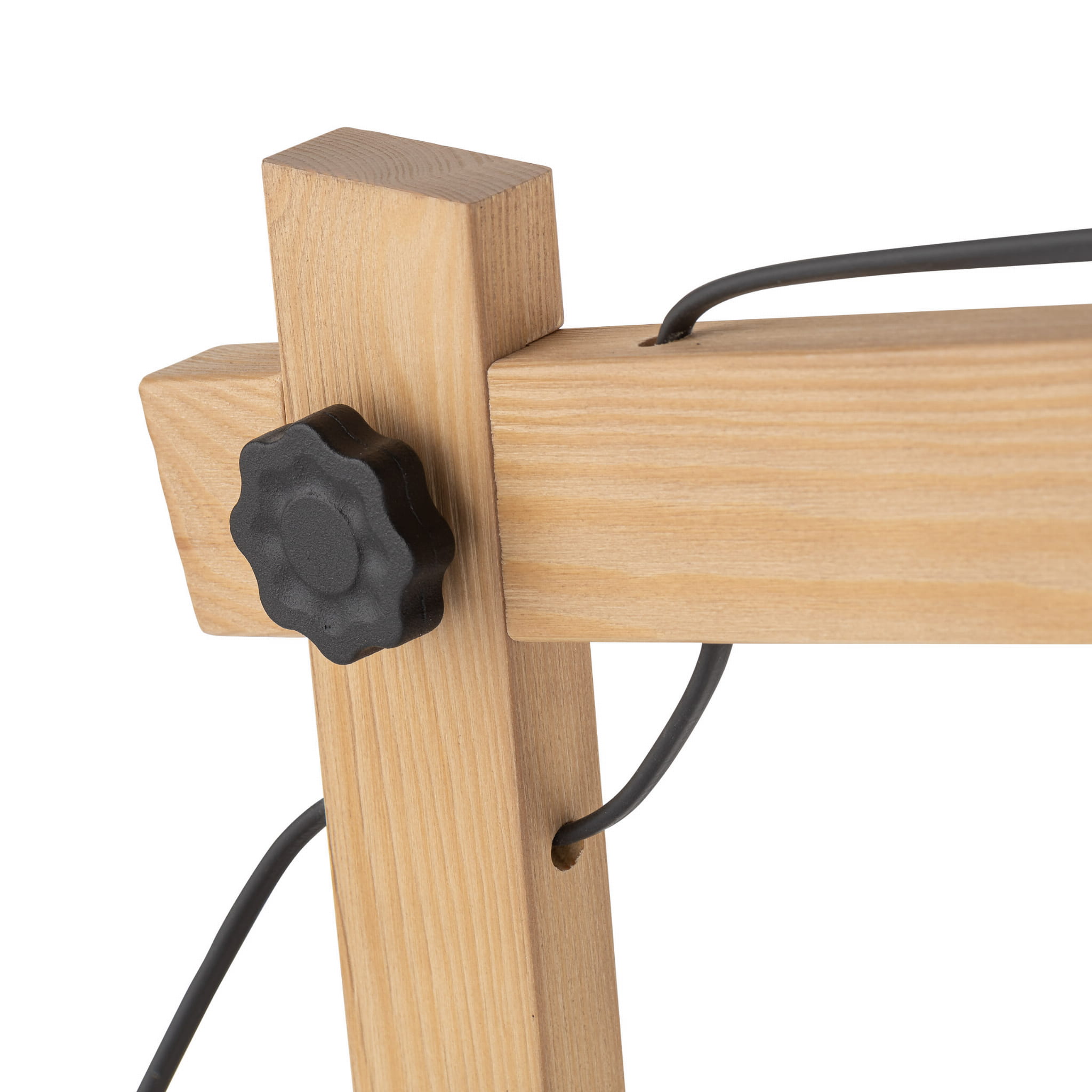 Lampka skandynawska industrialna loft retro drewniana klosz metalowy czarna drewniana TK Lighting Oslo 5346 1x15W E27