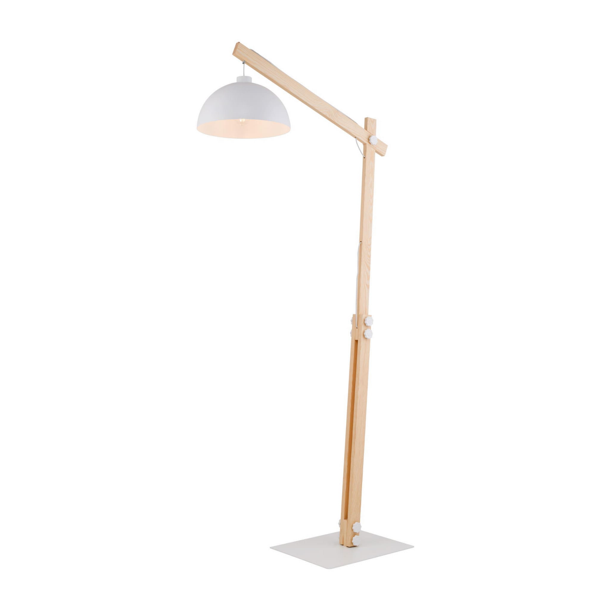 Tk Lighting Oslo 5592 lampa stojąca podłogowa 1x15W E27 biała drewniana