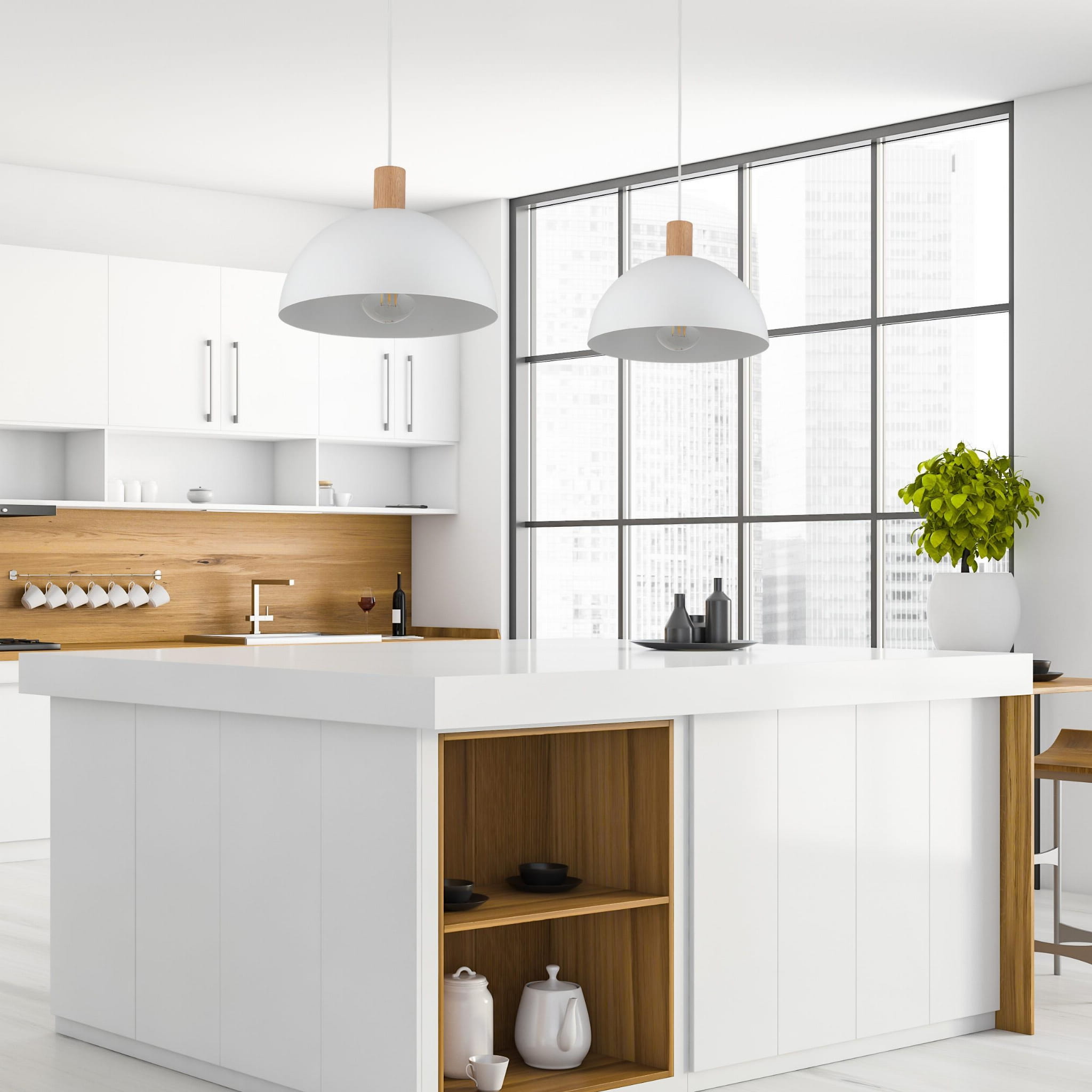 Tk Lighting Oslo 4851 lampa wisząca 1x15W E27 biała