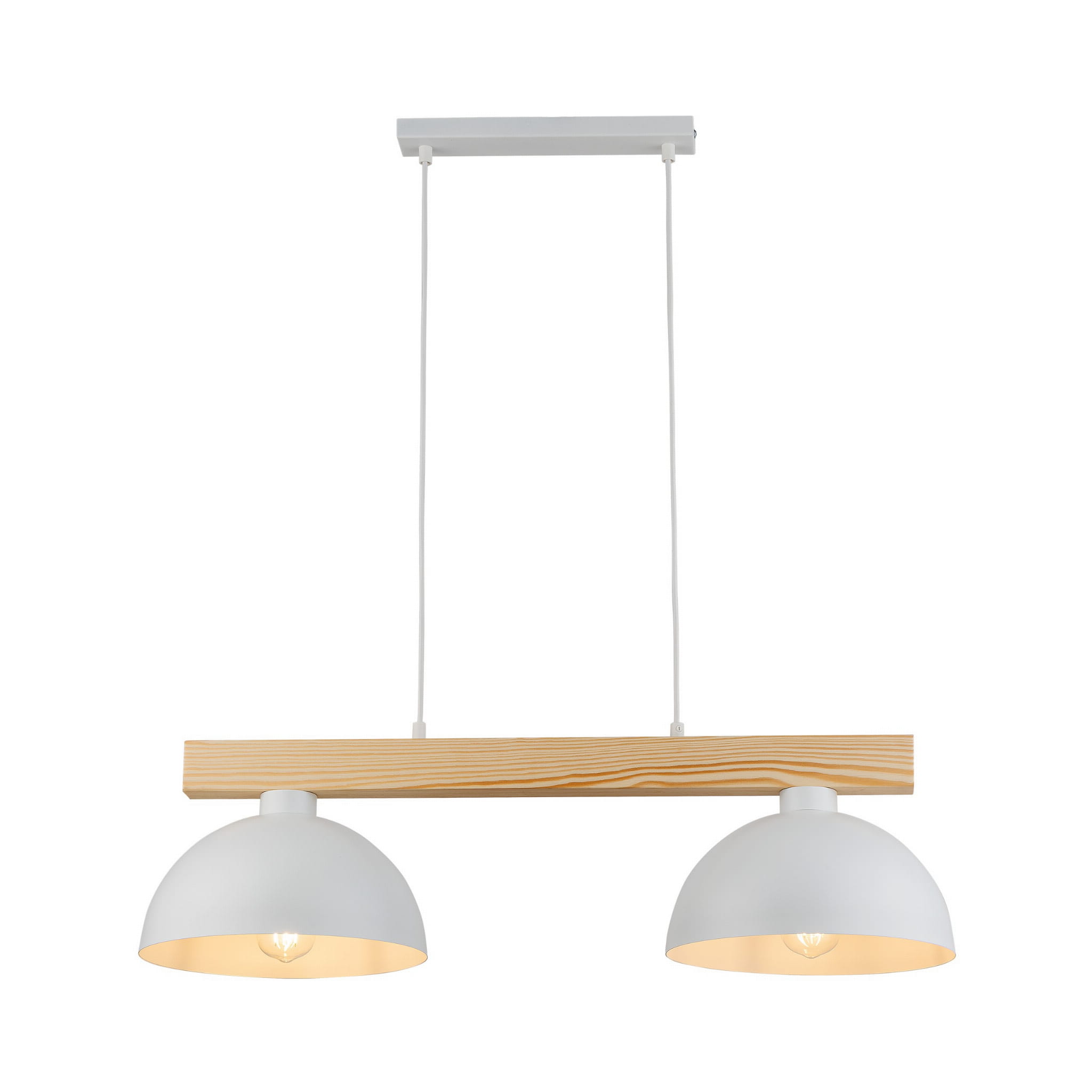 Tk Lighting Oslo 4713 lampa wisząca skandynawska klosze 2x15W E27 biała drewniana