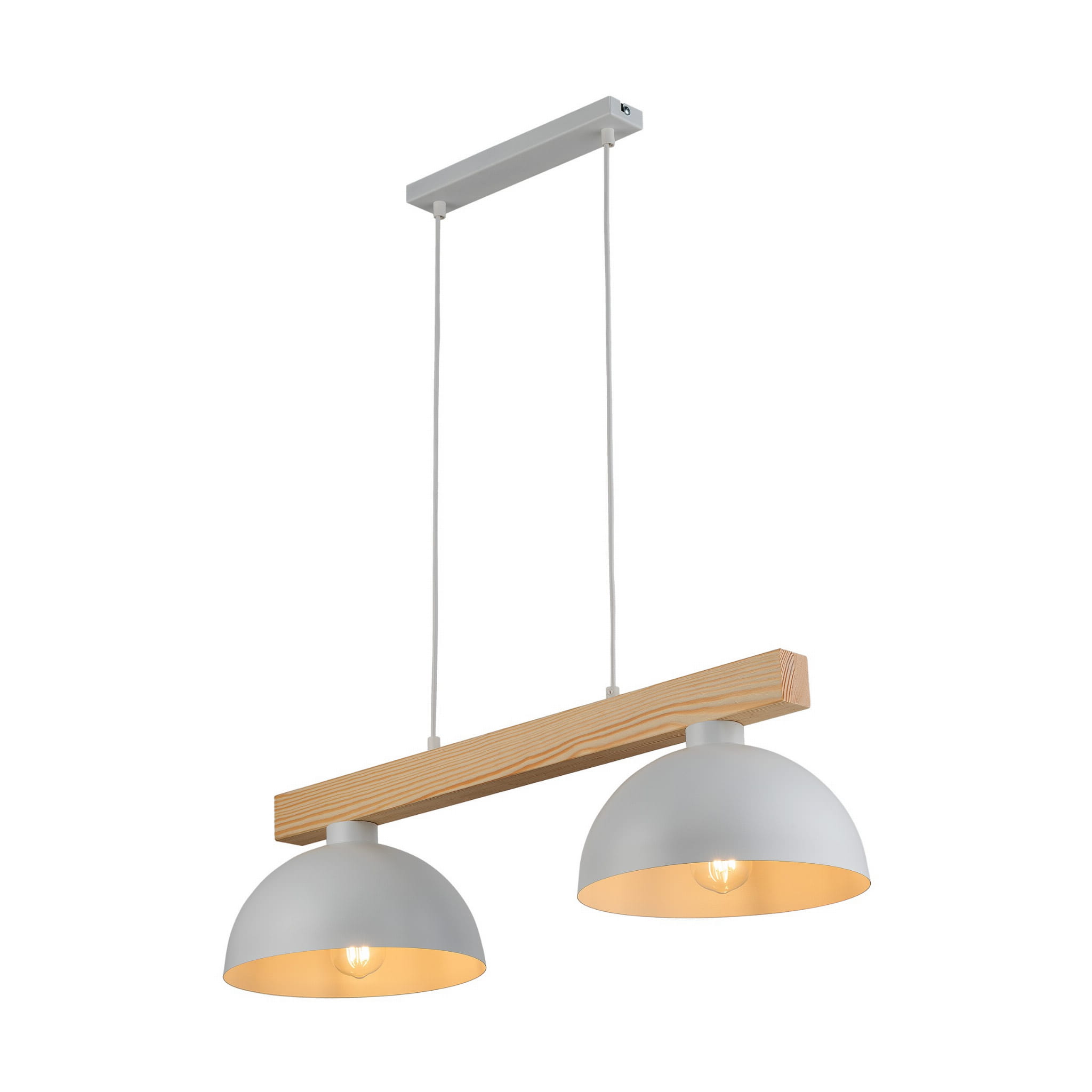 Tk Lighting Oslo 4713 lampa wisząca skandynawska klosze 2x15W E27 biała drewniana