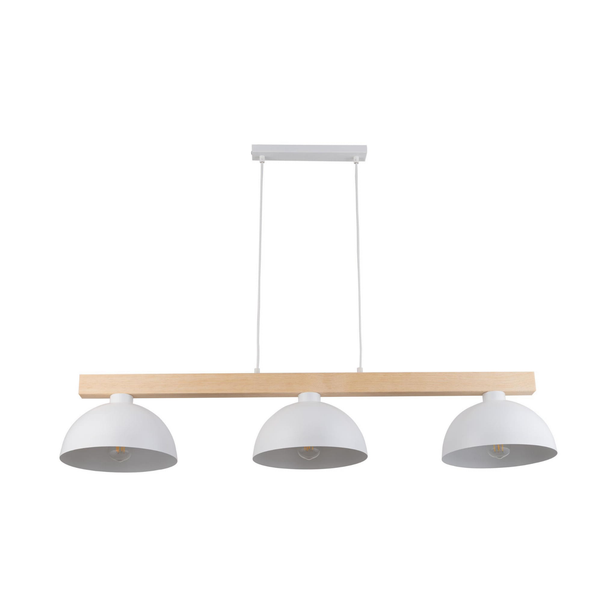 Tk Lighting Oslo 4712 lampa wisząca klosze miski 3x15W E27 biała drewniana
