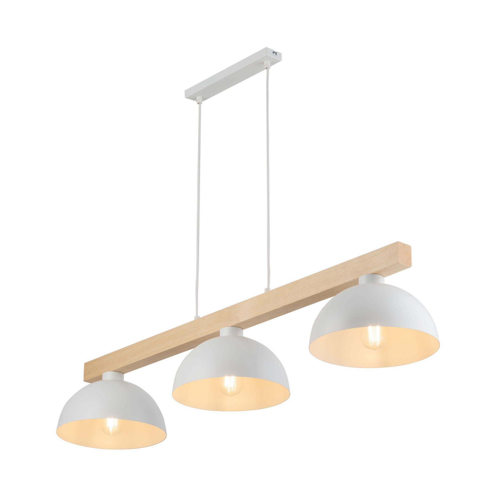 Tk Lighting Oslo 4712 lampa wisząca klosze miski 3x15W E27 biała drewniana