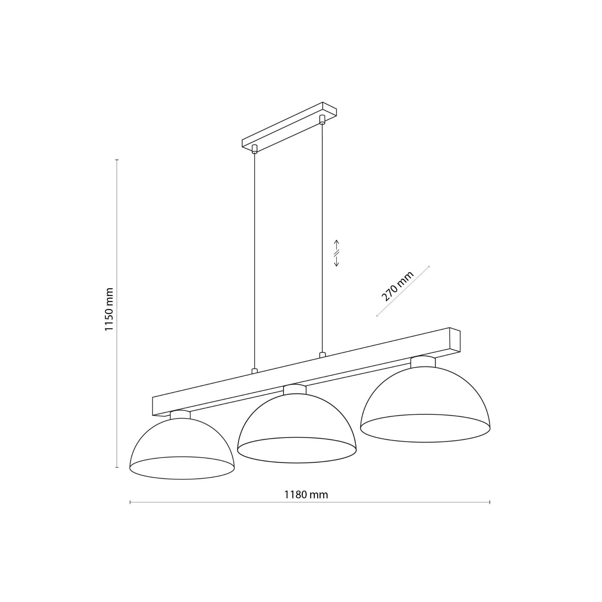 Tk Lighting Oslo 4712 lampa wisząca klosze miski 3x15W E27 biała drewniana