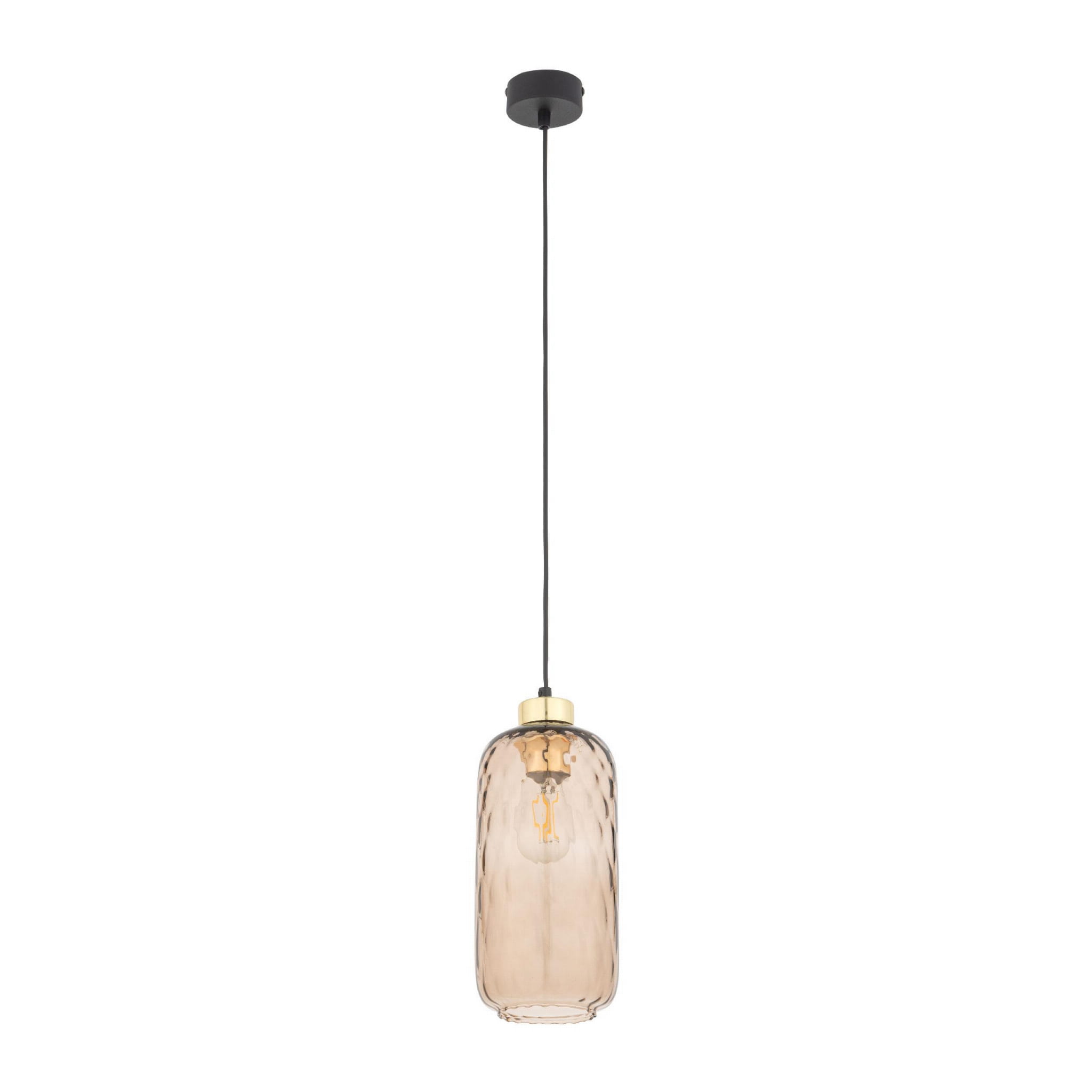 Lampa wisząca nowoczesna elegancka glamour loft klosz szklany bursztynowa czarna TK Lighting Pescara 4575 1x15W E27