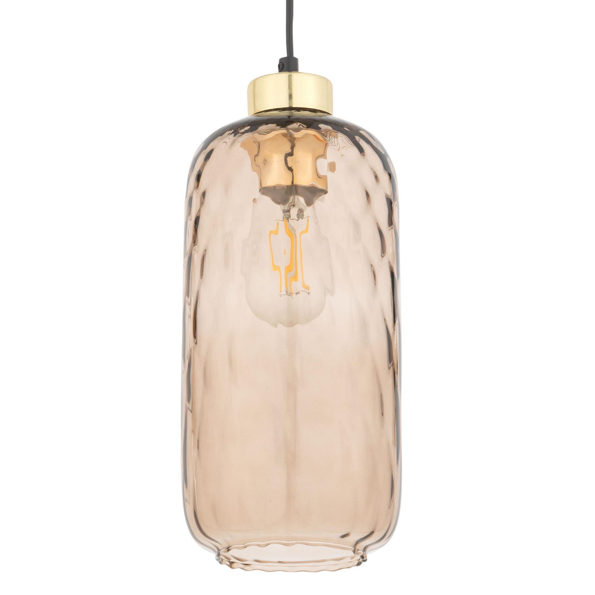 Lampa wisząca nowoczesna elegancka glamour loft klosz szklany bursztynowa czarna TK Lighting Pescara 4575 1x15W E27