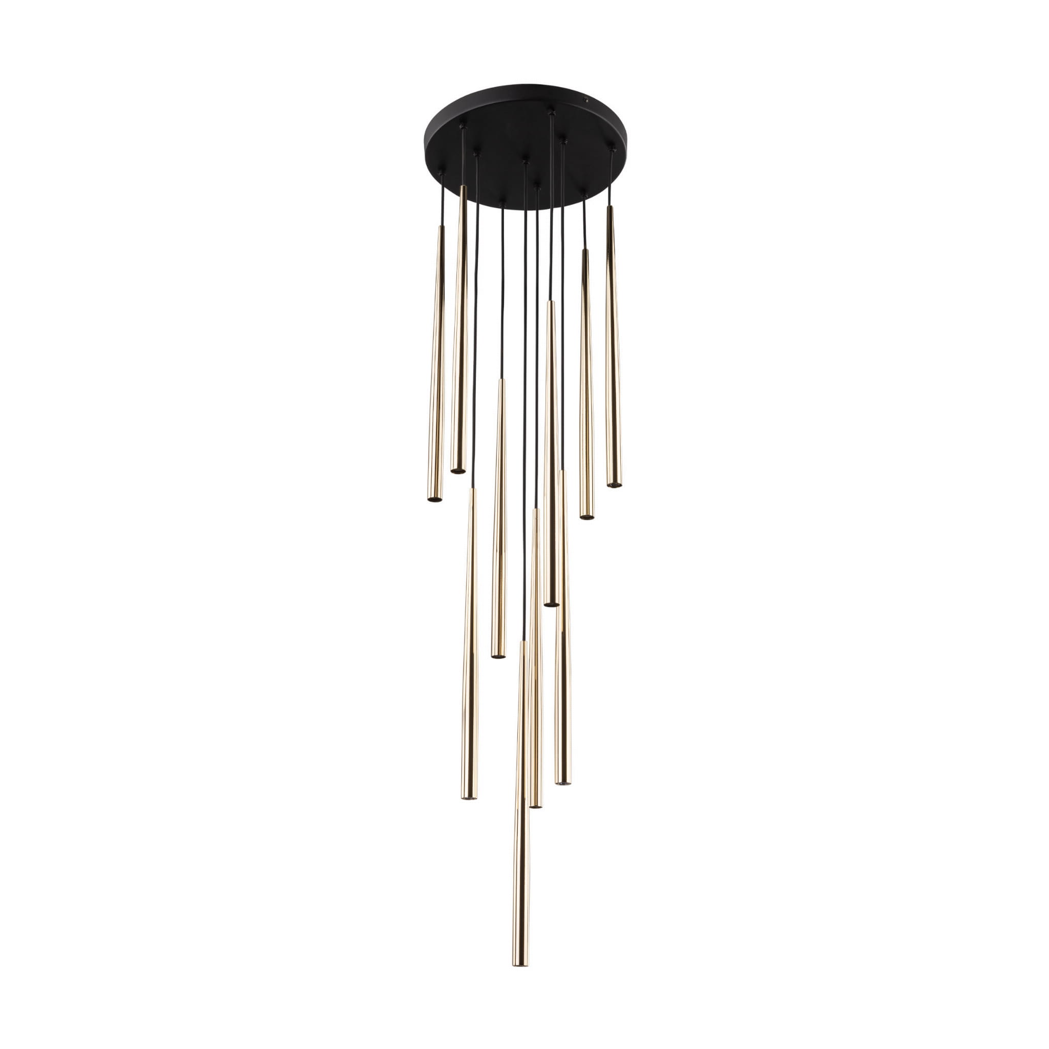 Lampa wisząca nowoczesna elegancka glamour sople patyk rurka czarna złota TK Lighting Piano 10118 10x8W G9