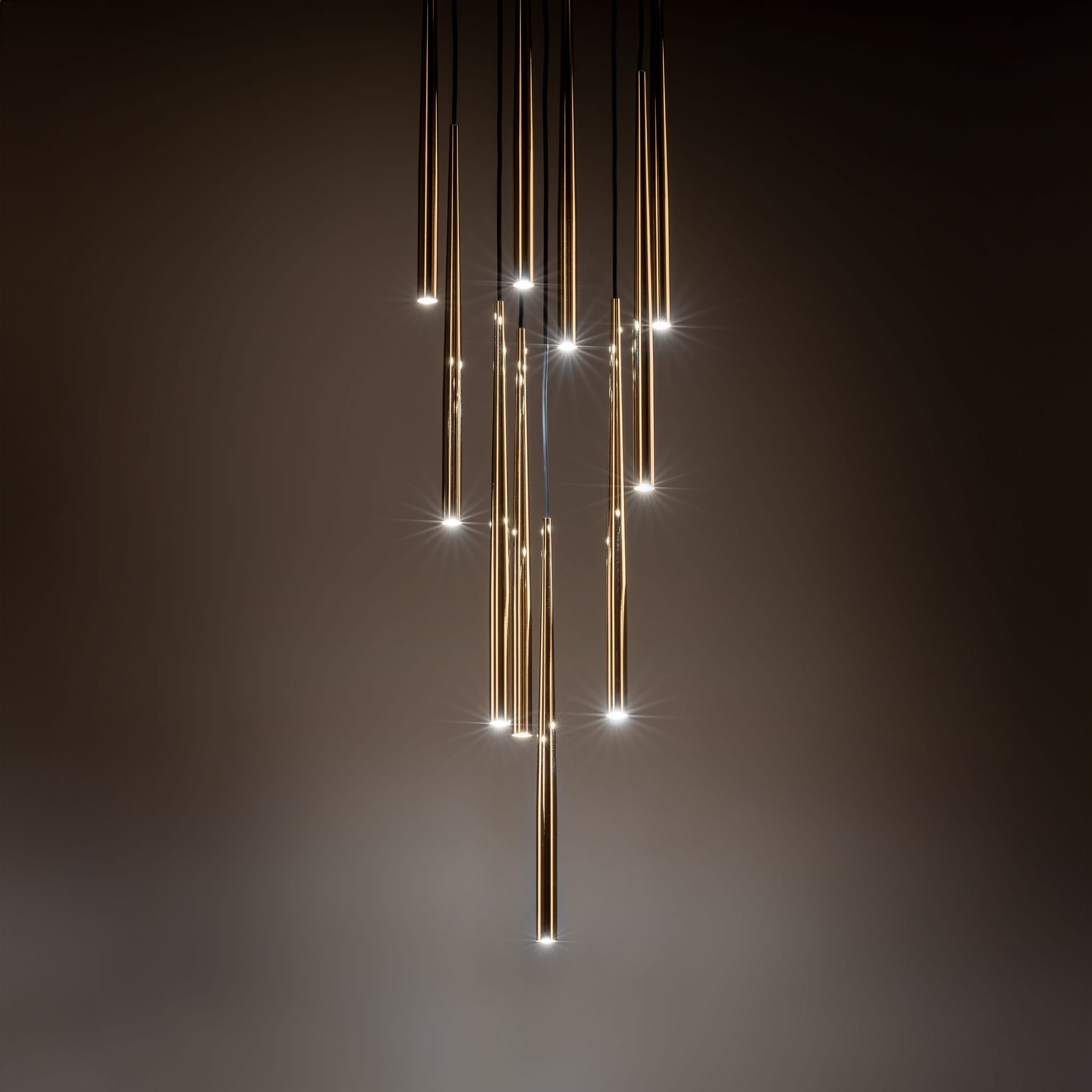 Lampa wisząca nowoczesna elegancka glamour sople patyk rurka czarna złota TK Lighting Piano 10118 10x8W G9