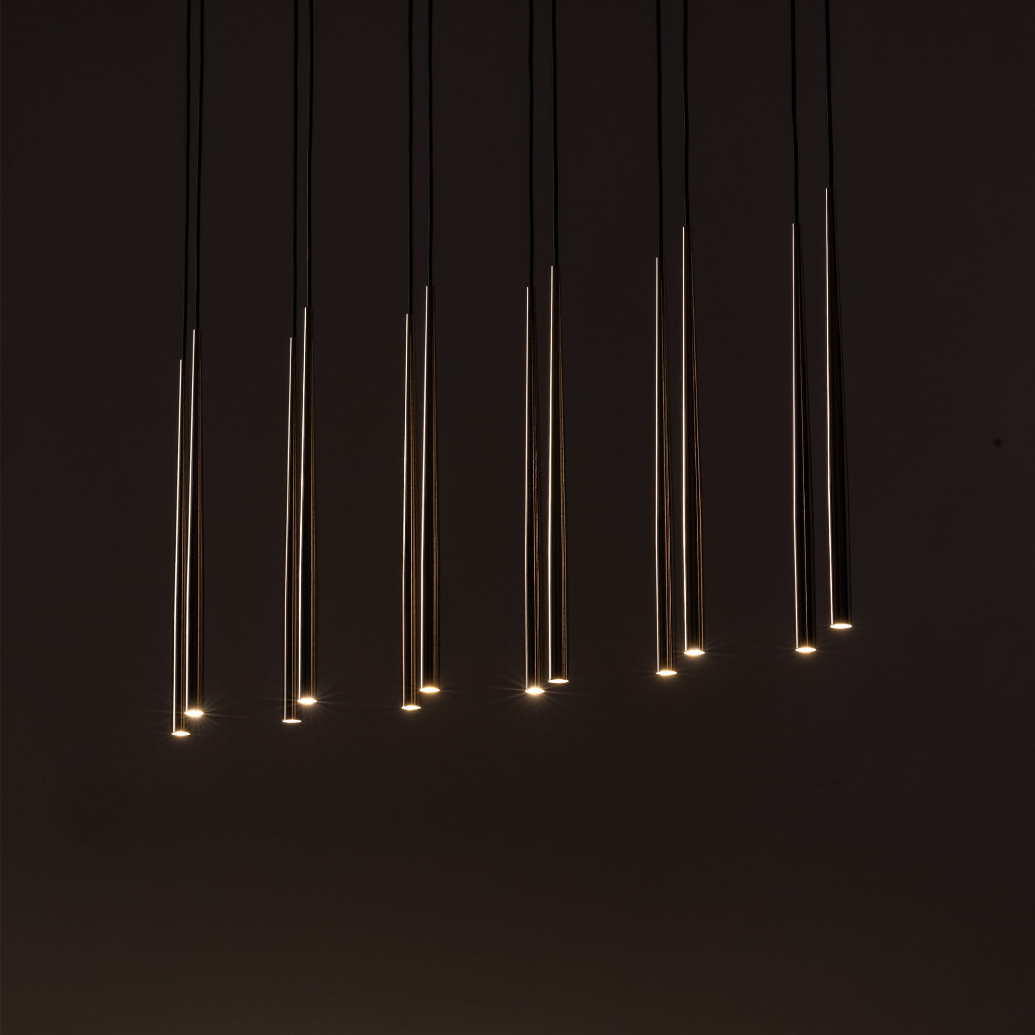 Lampa wisząca nowoczesna elegancka glamour sople patyk rurka czarna złota TK Lighting Piano 10119 12x8W G9