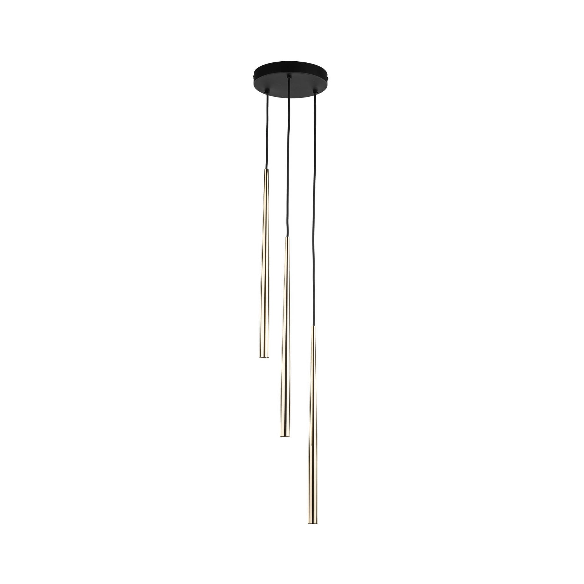 Lampa wisząca nowoczesna elegancka glamour sople patyk rurka czarna złota TK Lighting Piano 10117 3x8W G9