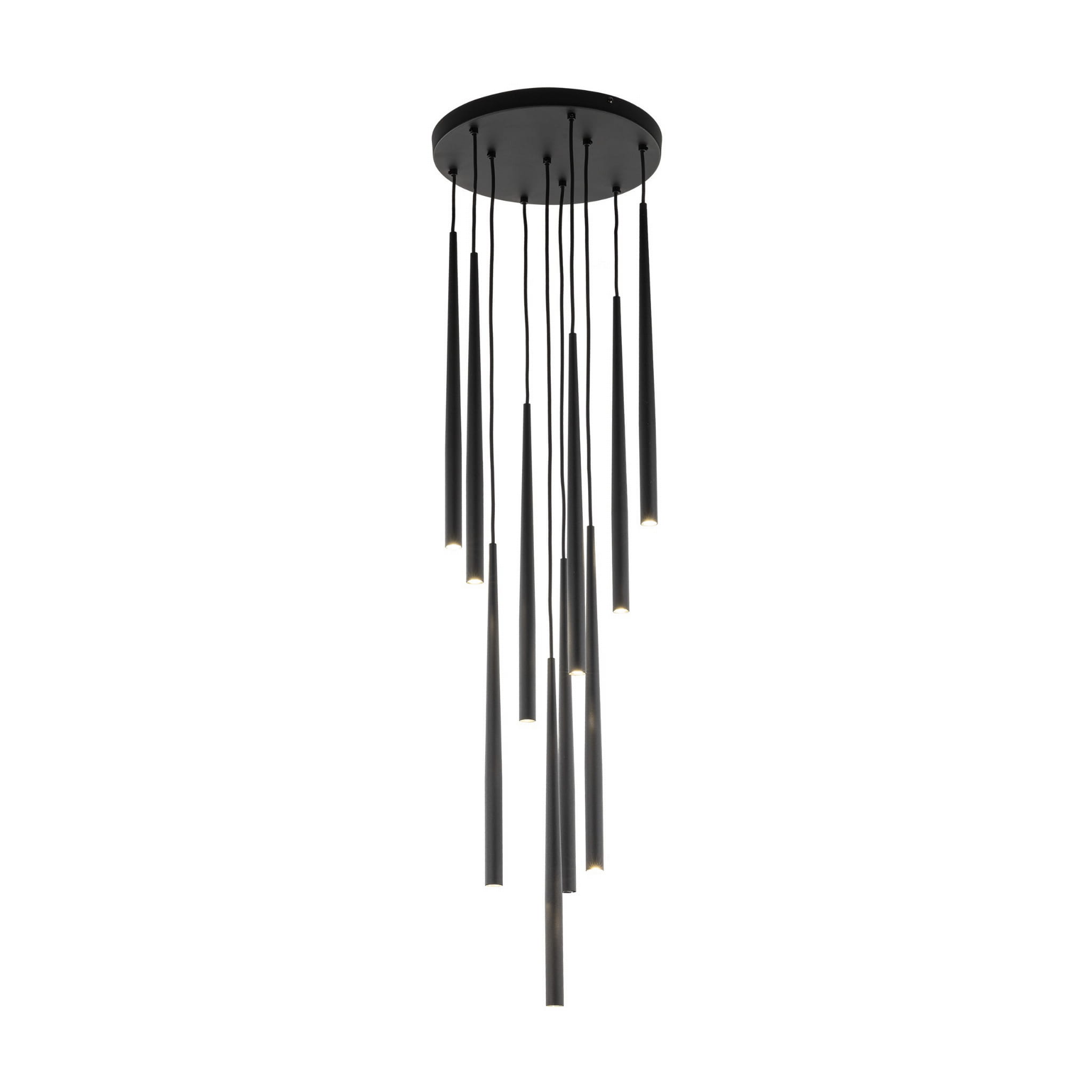 Lampa wisząca nowoczesna elegancka glamour sople patyk rurka czarna TK Lighting Piano 10114 10x8W G9