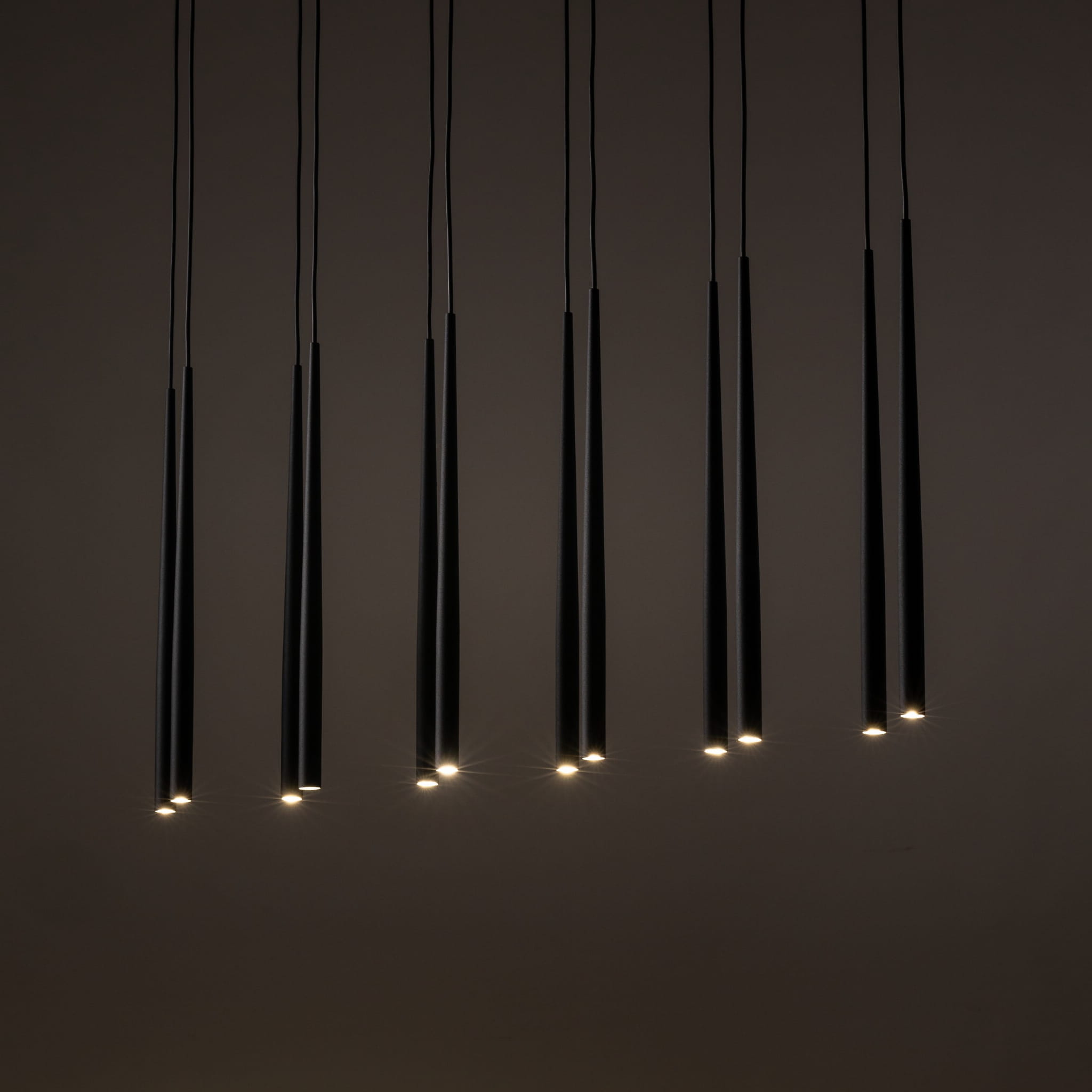 Lampa wisząca nowoczesna elegancka glamour sople patyk rurka czarna TK Lighting Piano 10115 12x8W G9