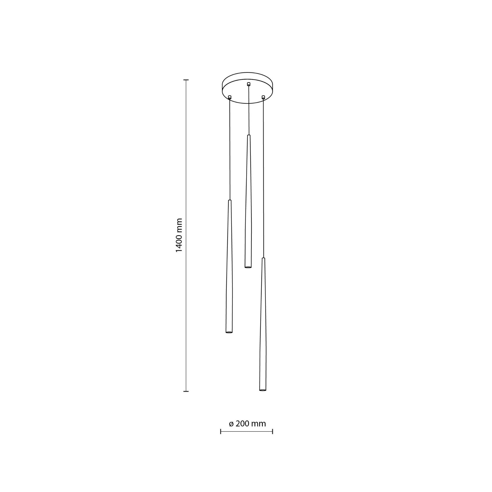 Lampa wisząca nowoczesna elegancka glamour sople patyk rurka czarna TK Lighting Piano 10113 3x8W G9