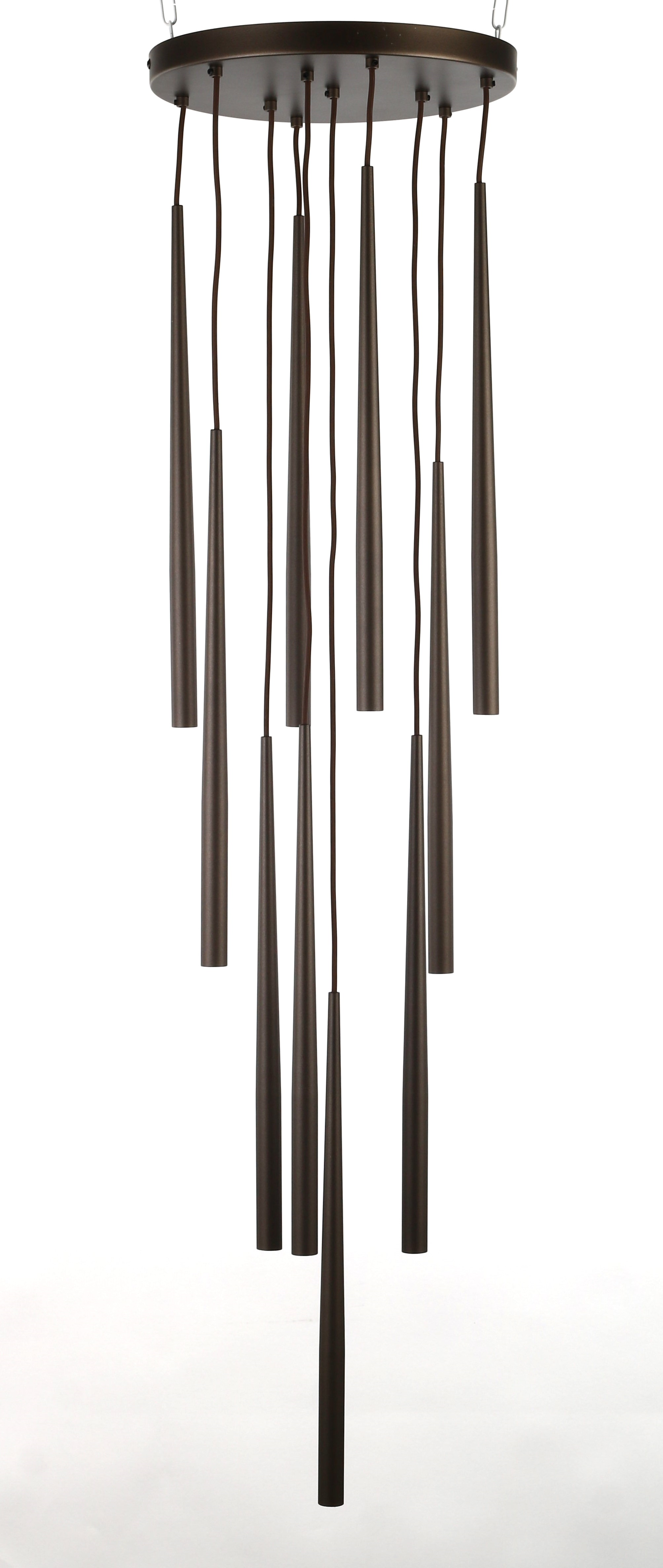 Lampa wisząca nowoczesna elegancka glamour sople patyk rurka brązowa TK Lighting Piano 10110 10x8W G9