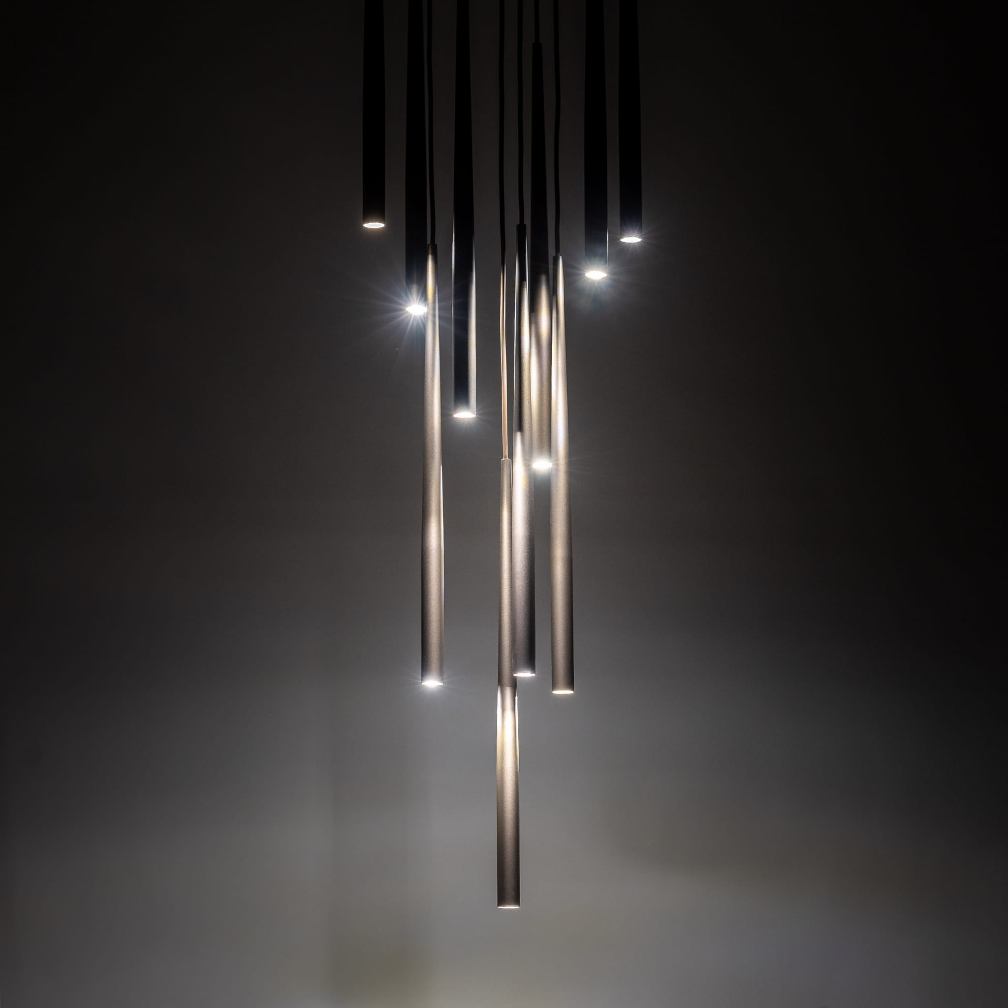 Lampa wisząca nowoczesna elegancka glamour sople patyk rurka brązowa TK Lighting Piano 10110 10x8W G9