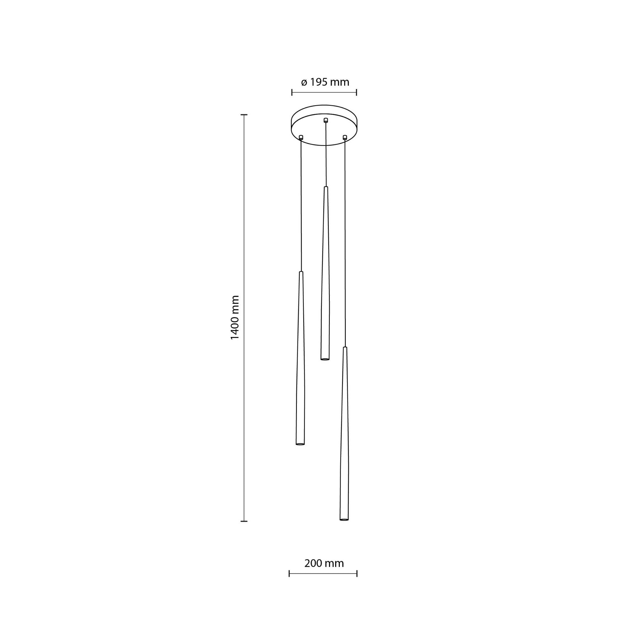 Lampa wisząca nowoczesna elegancka glamour sople patyk rurka brązowa TK Lighting Piano 10109 3x8W G9