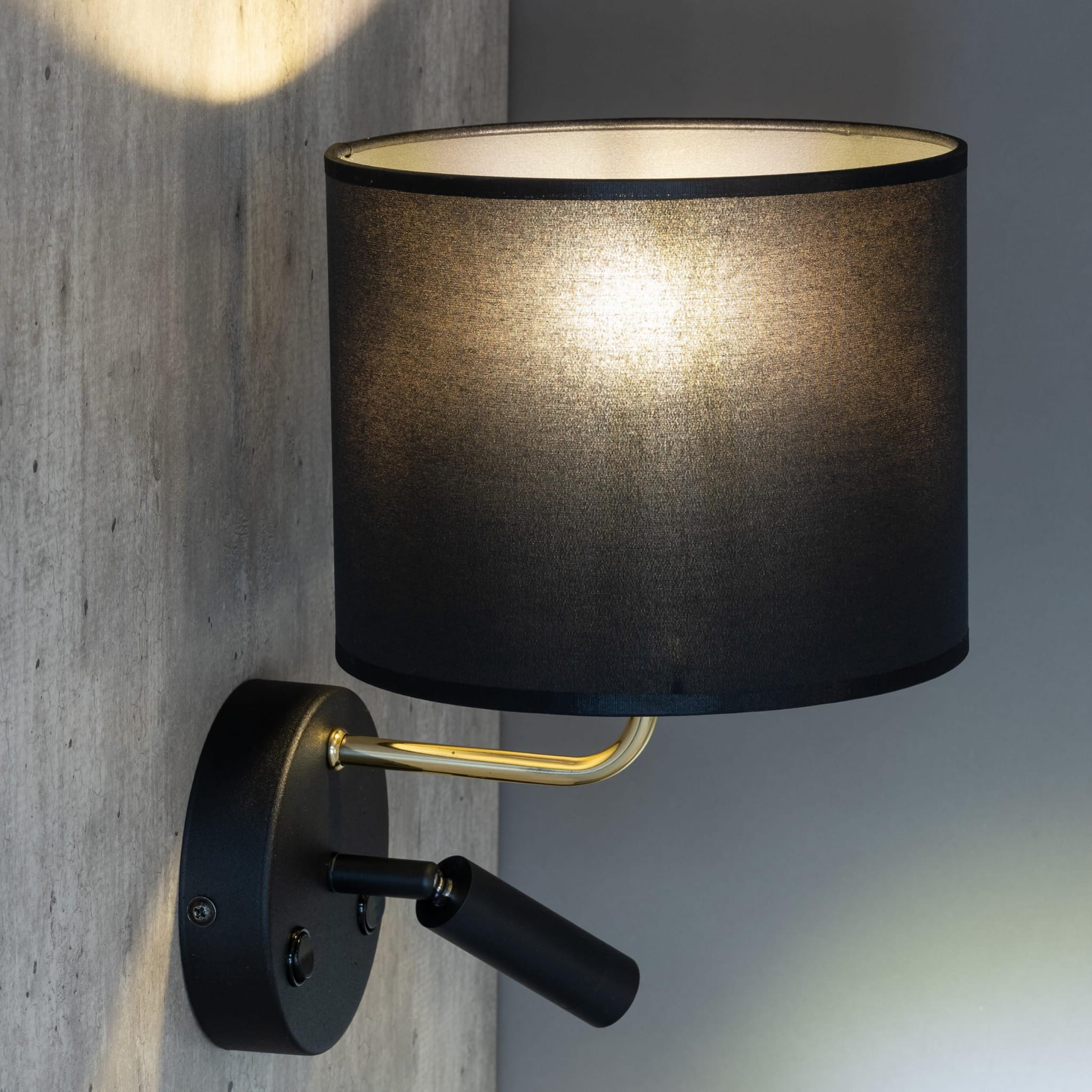 Kinkiet lampa ścienna do czytania z włącznikiem nowoczesny elegancki klosz metalowy tuba rurka czarny TK Lighting Enzo 4234 1x6W G9