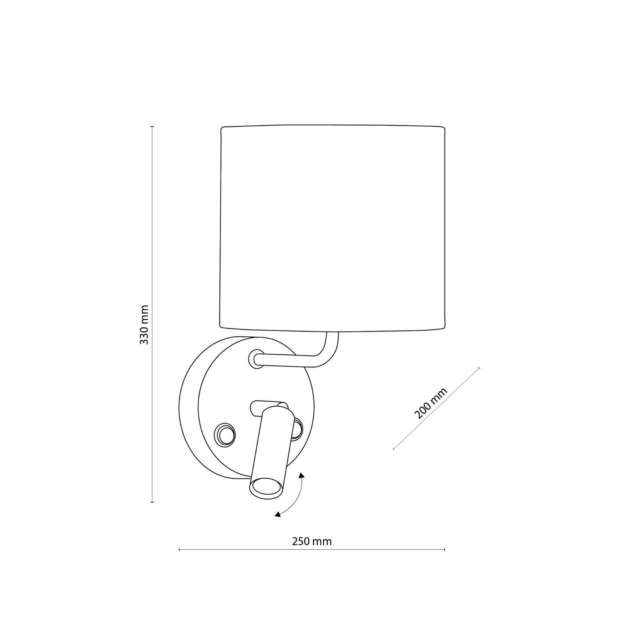 Kinkiet lampa ścienna do czytania z włącznikiem nowoczesny elegancki klosz metalowy tuba rurka czarny TK Lighting Enzo 4234 1x6W G9