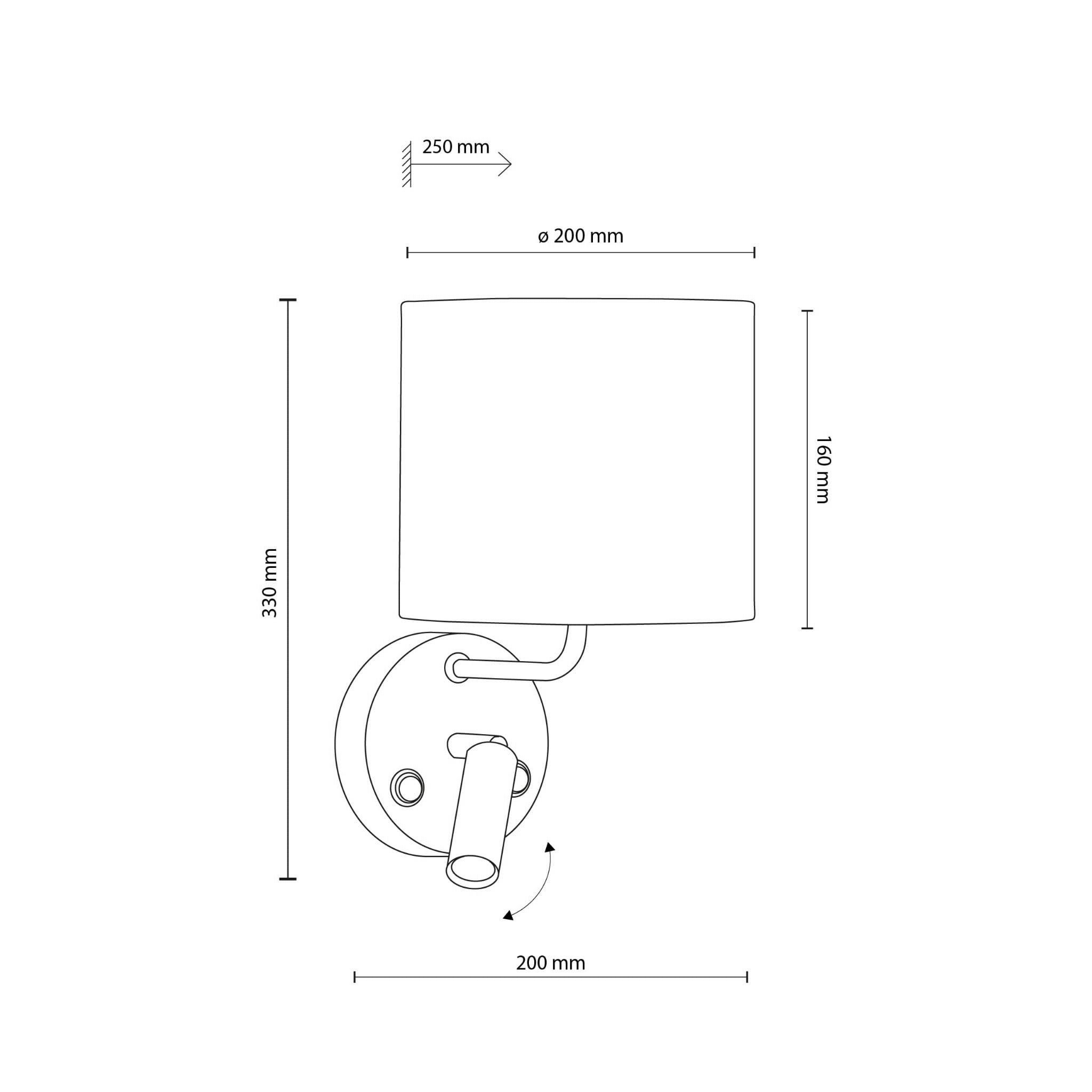 Tk Lighting Richi 1370 kinkiet lampa ścienna 1x60W 1x6W E27 + G9 grafitowy chromowy