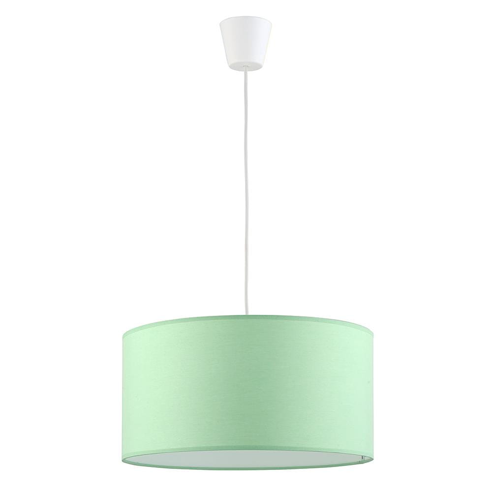 Lampa wisząca nowoczesna klasyczna loft abażur materiałowy mietowy biała TK Lighting Rondo 3233 1x15W E27