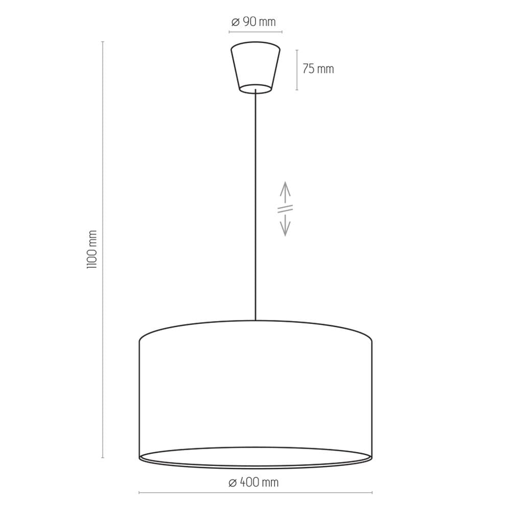 Lampa wisząca nowoczesna klasyczna loft abażur materiałowy mietowy biała TK Lighting Rondo 3233 1x15W E27