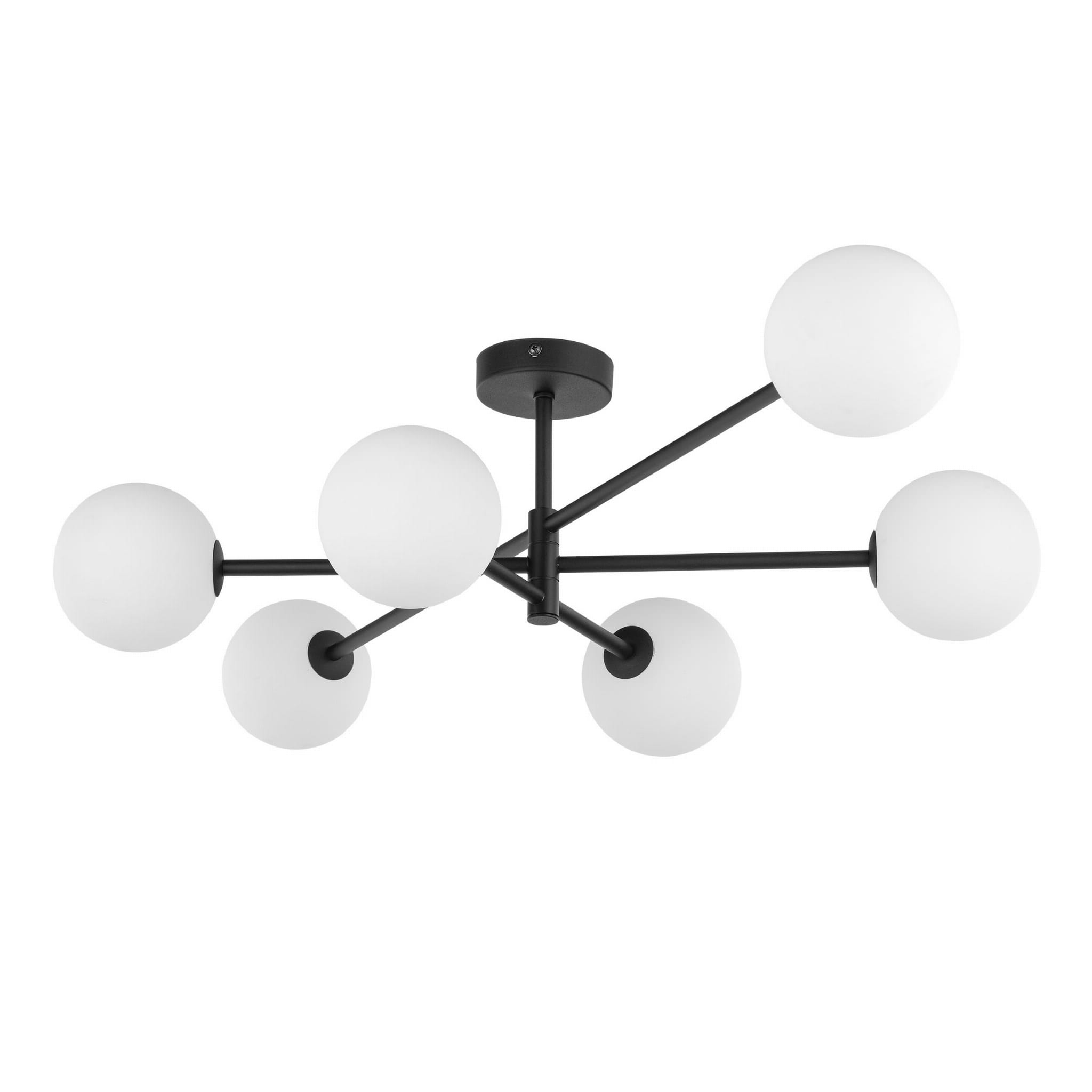 Tk Lighting Sarius 4734 plafon lampa sufitowa 6x6W G9 czarny biały