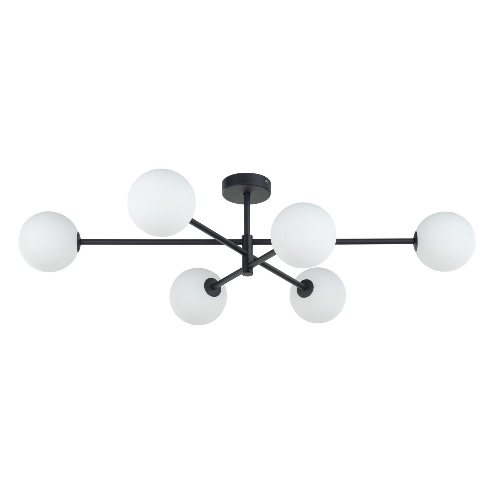 Tk Lighting Sarius 4734 plafon lampa sufitowa 6x6W G9 czarny biały