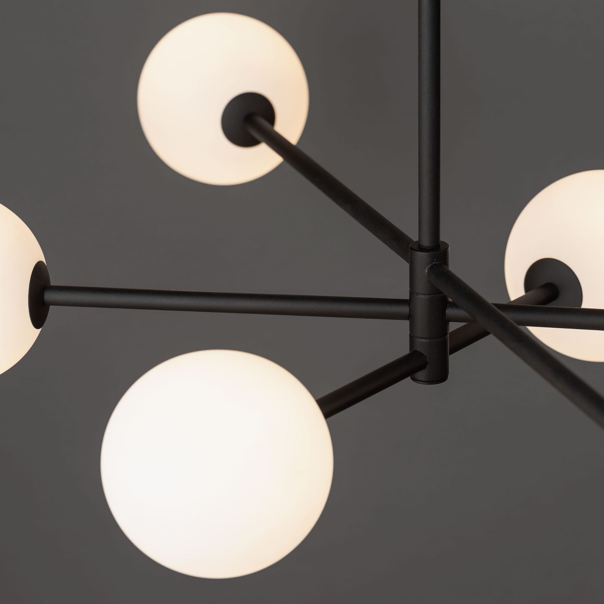 Tk Lighting Sarius 4732 lampa wisząca 6x6W G9 czarna biała