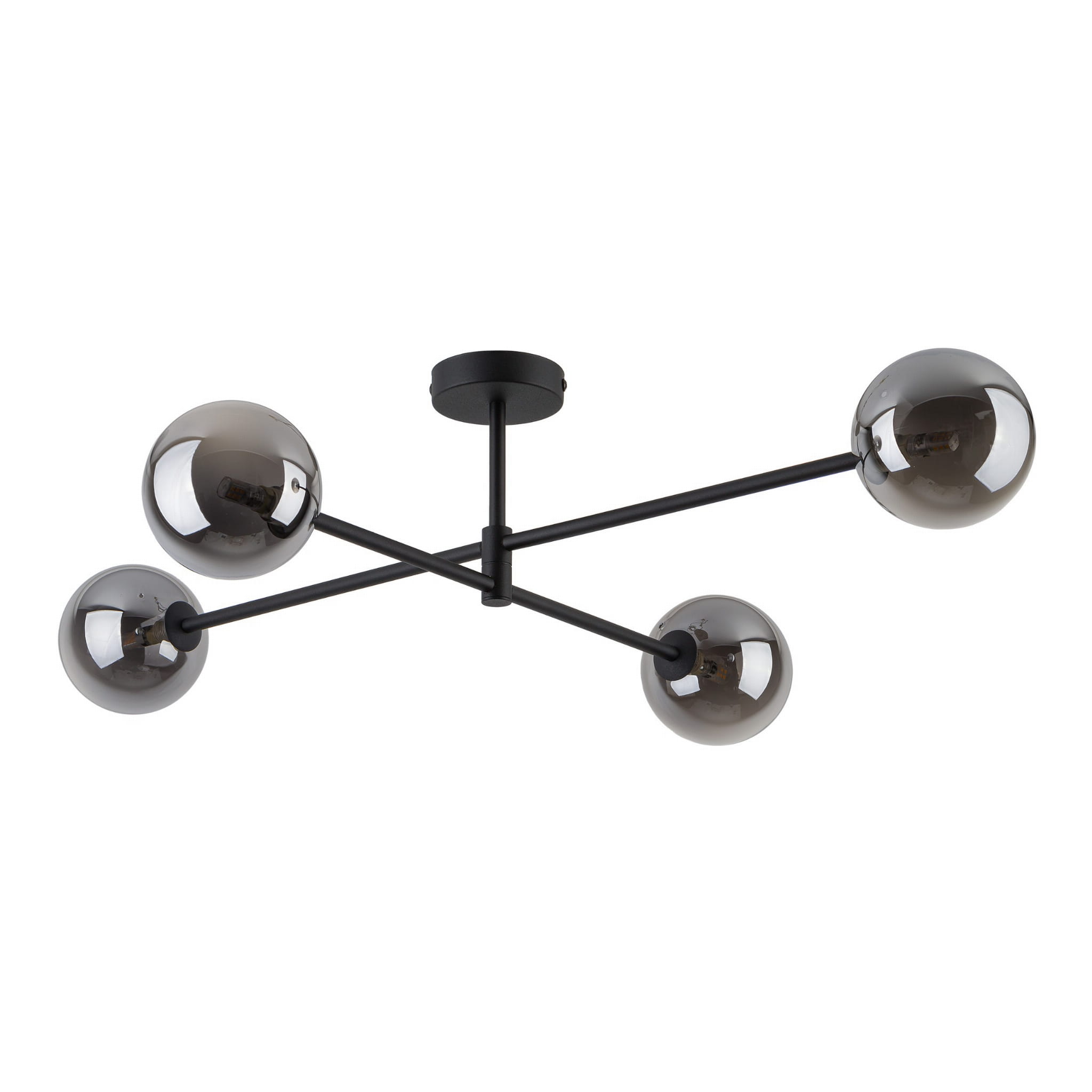 Plafon nowoczesny klasyczny industrialny loft pręty klosz szklany kule czarny grafitowy TK Lighting Sarius 6235 4x6W G9